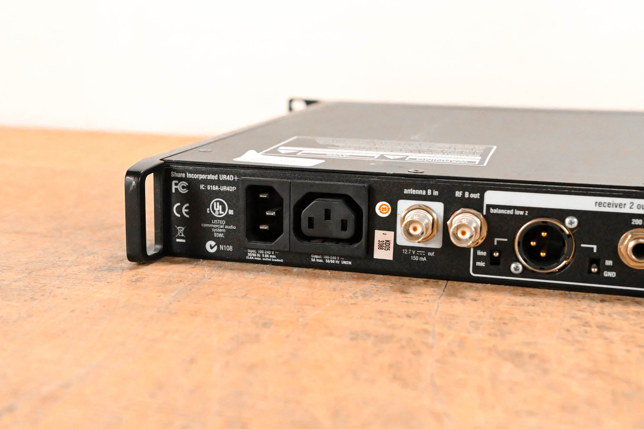Shure UR4D+ Dual-Channel UHF Wireless Receiver - H4 Band: 518-578 MHz
