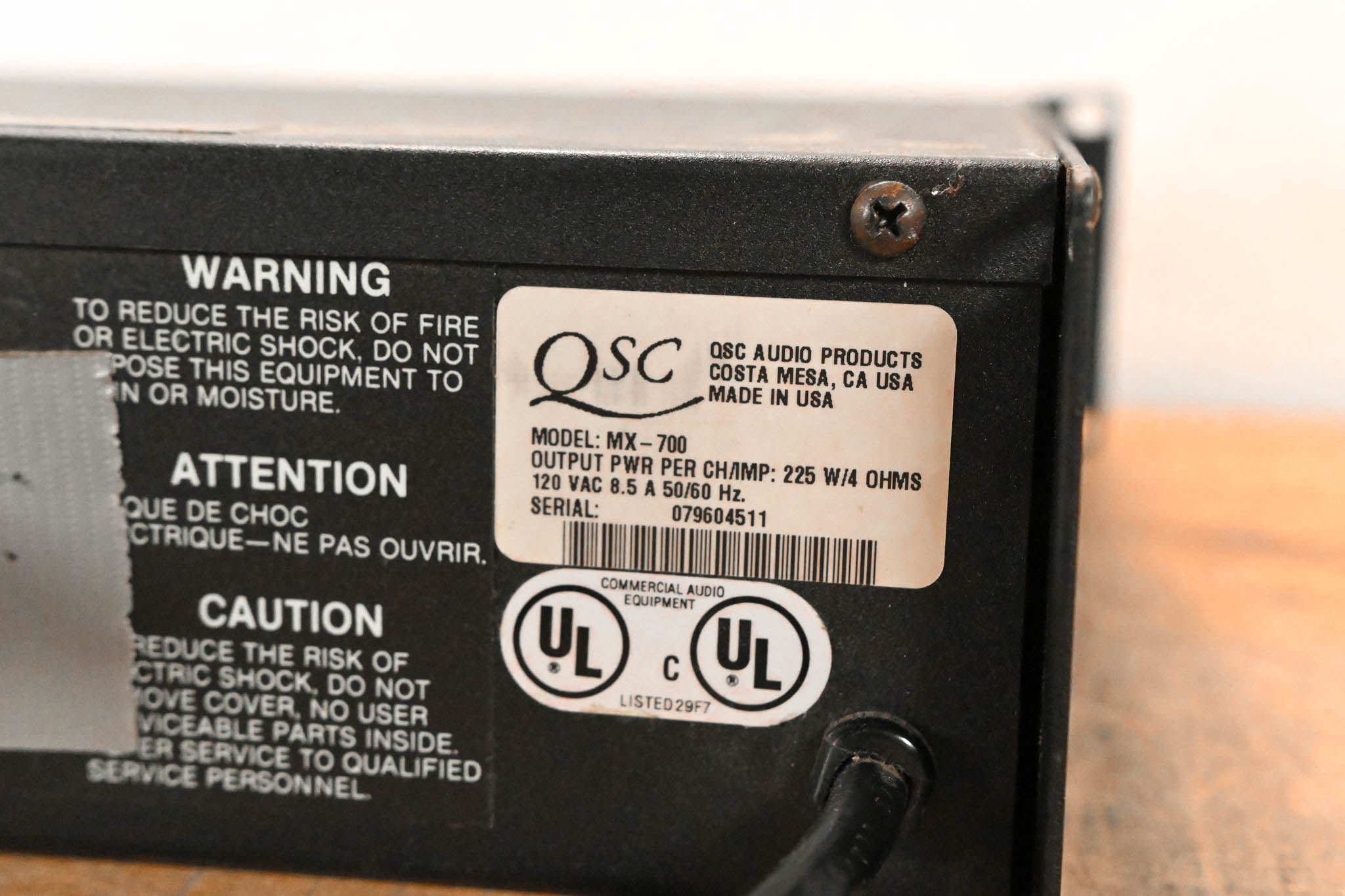 QSC MX 700 2-Channel Power Amplifier