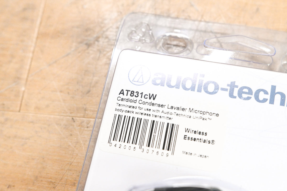 Audio-Technica AT831cW Cardioid Condenser Lavalier Mic w/ cW Connector
