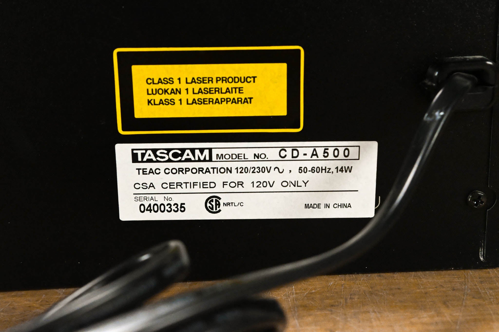 TASCAM CD-A500 3RU CD Player / Cassette Deck