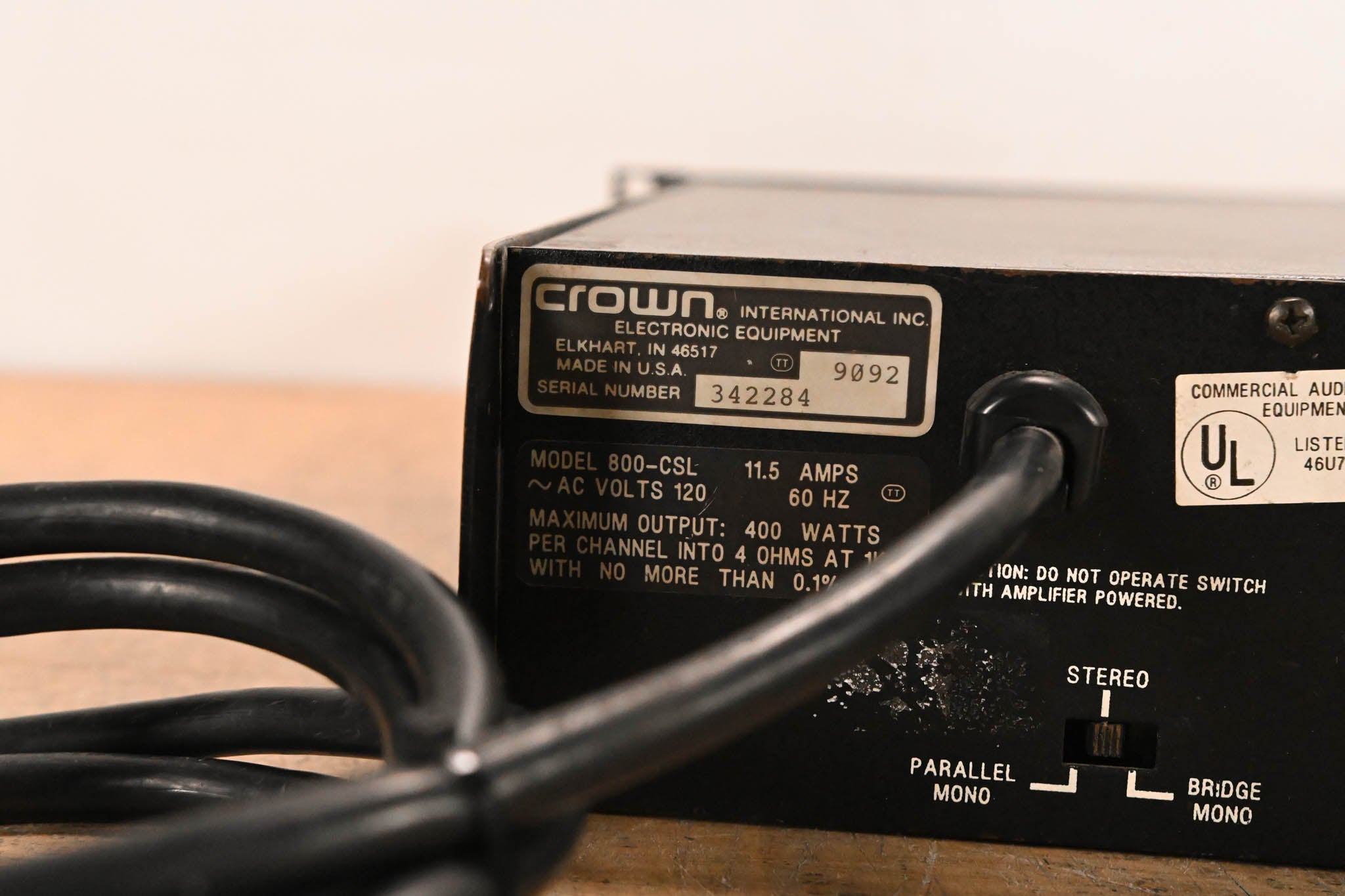 Crown 800 CSL 2-Channel Power Amplifier