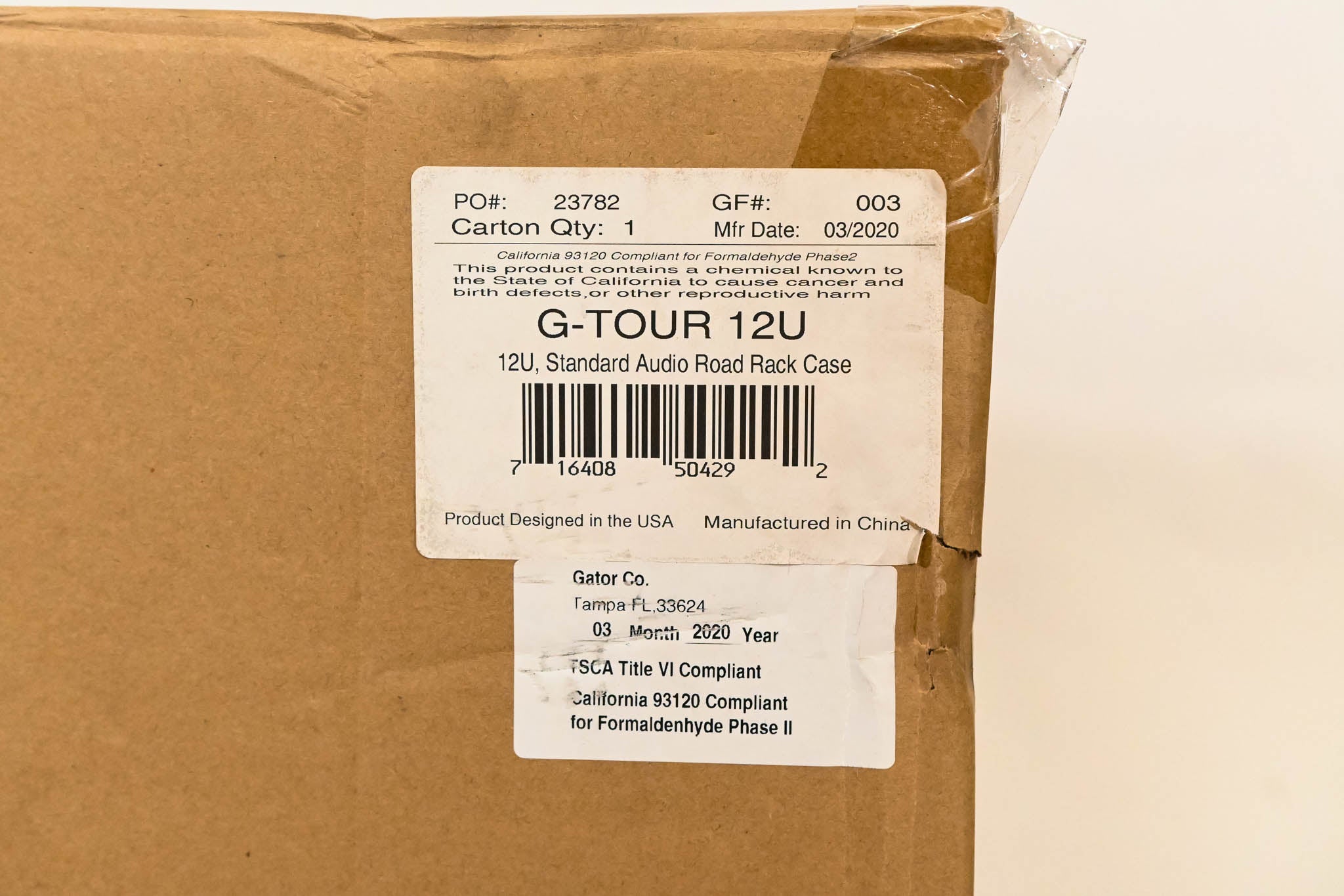 Gator Cases G-Tour 12U Standard Audio Road Rack Case