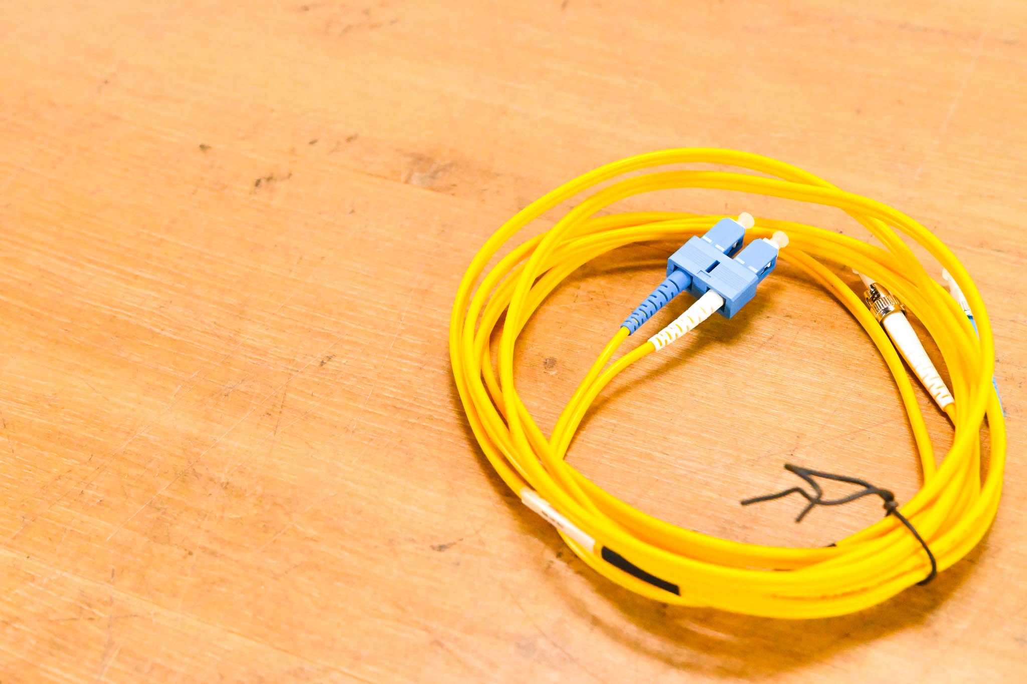 Unbranded SC-ST Duplex Single Mode Fiber Optic Patch Cable - 10'