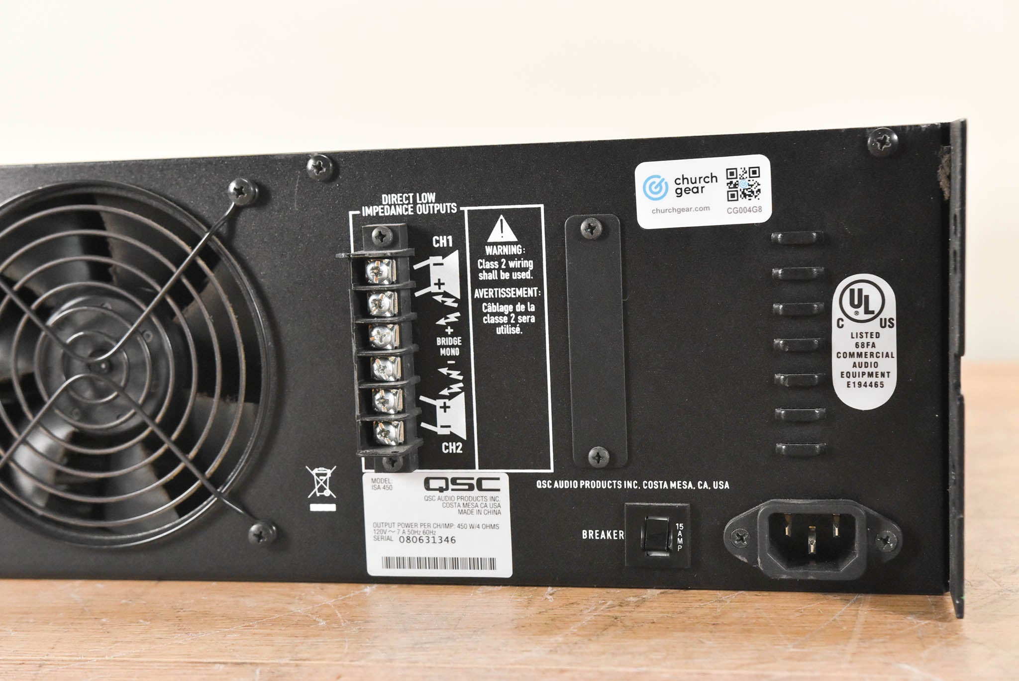 QSC ISA450 Two-Channel Commercial Power Amplifier