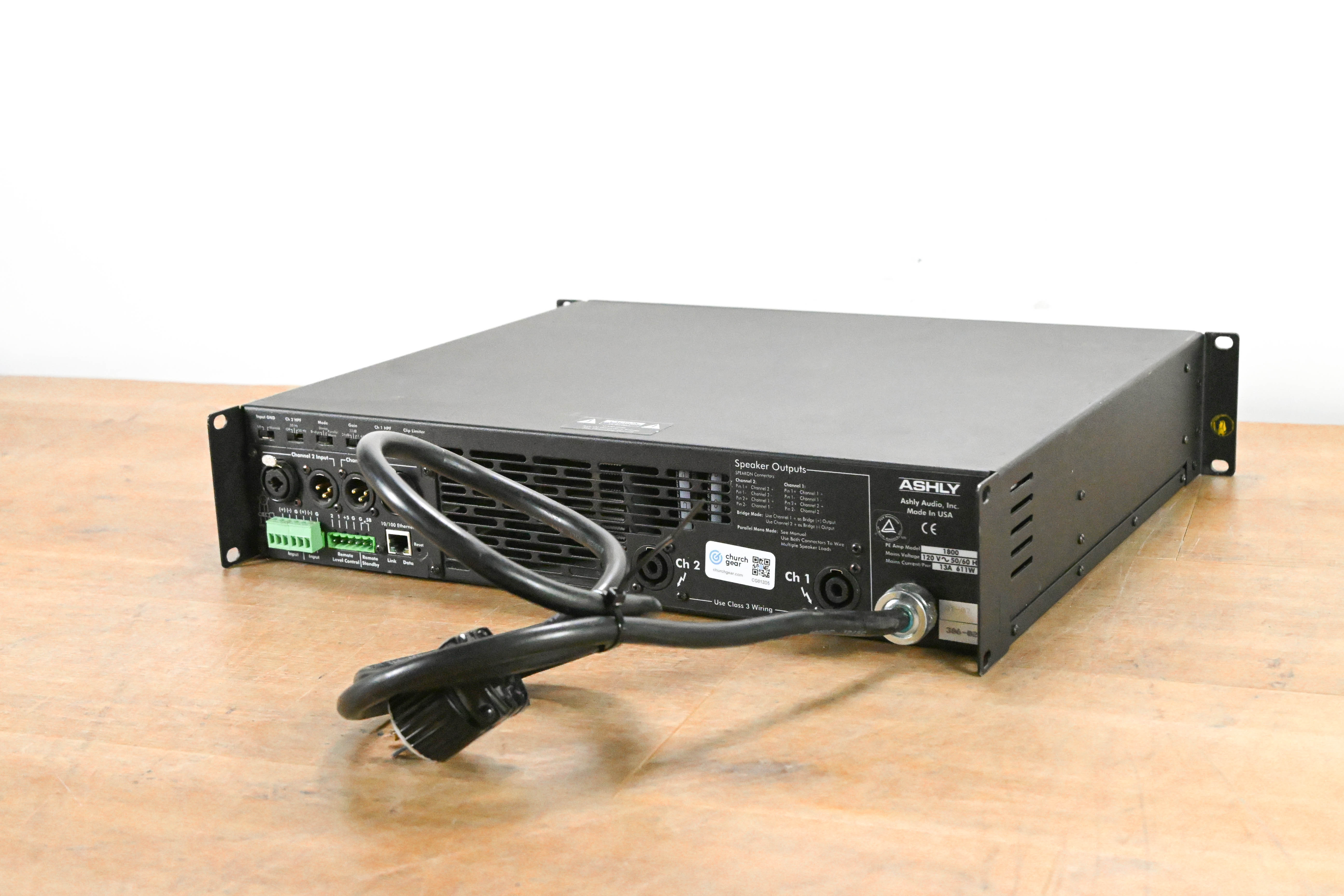 Ashly PE-1800 2-Channel Protea-Enabled 900W Power Amplifier