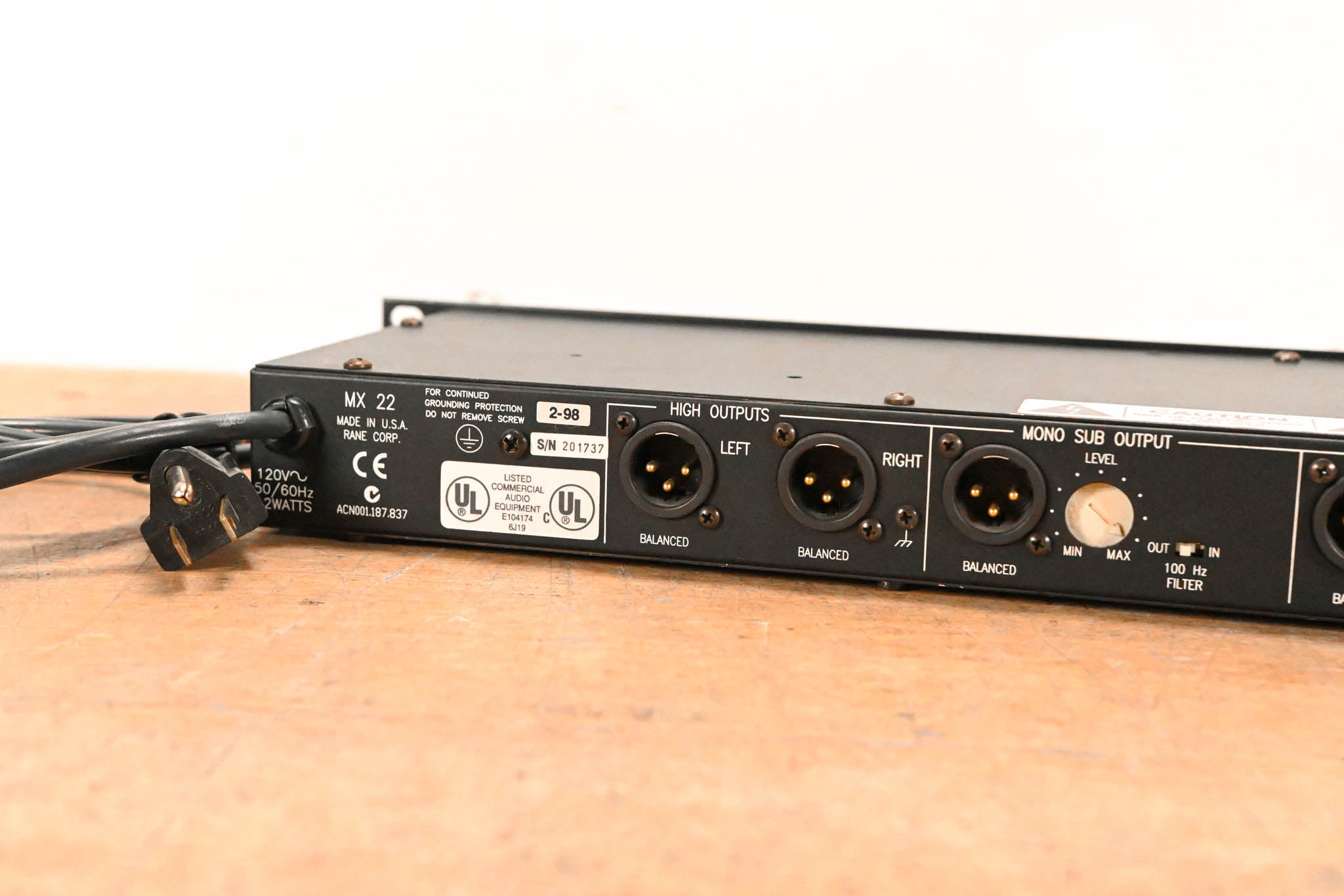 Rane MX 22 Stereo 2-Way Crossover