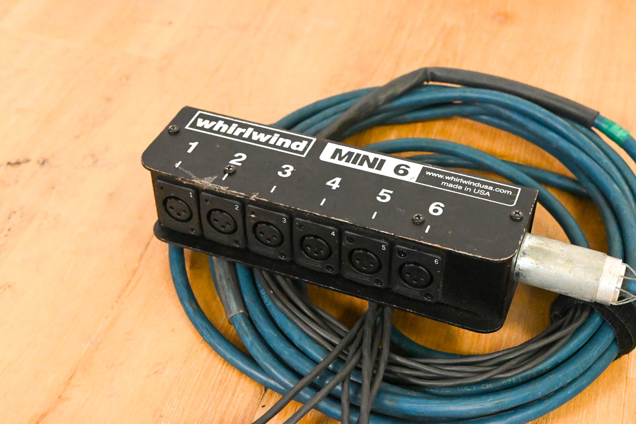 Whirlwind MS-6-M-NR-025 Mini 6 6-Channel Low-Profile Drop Snake - 25 ft