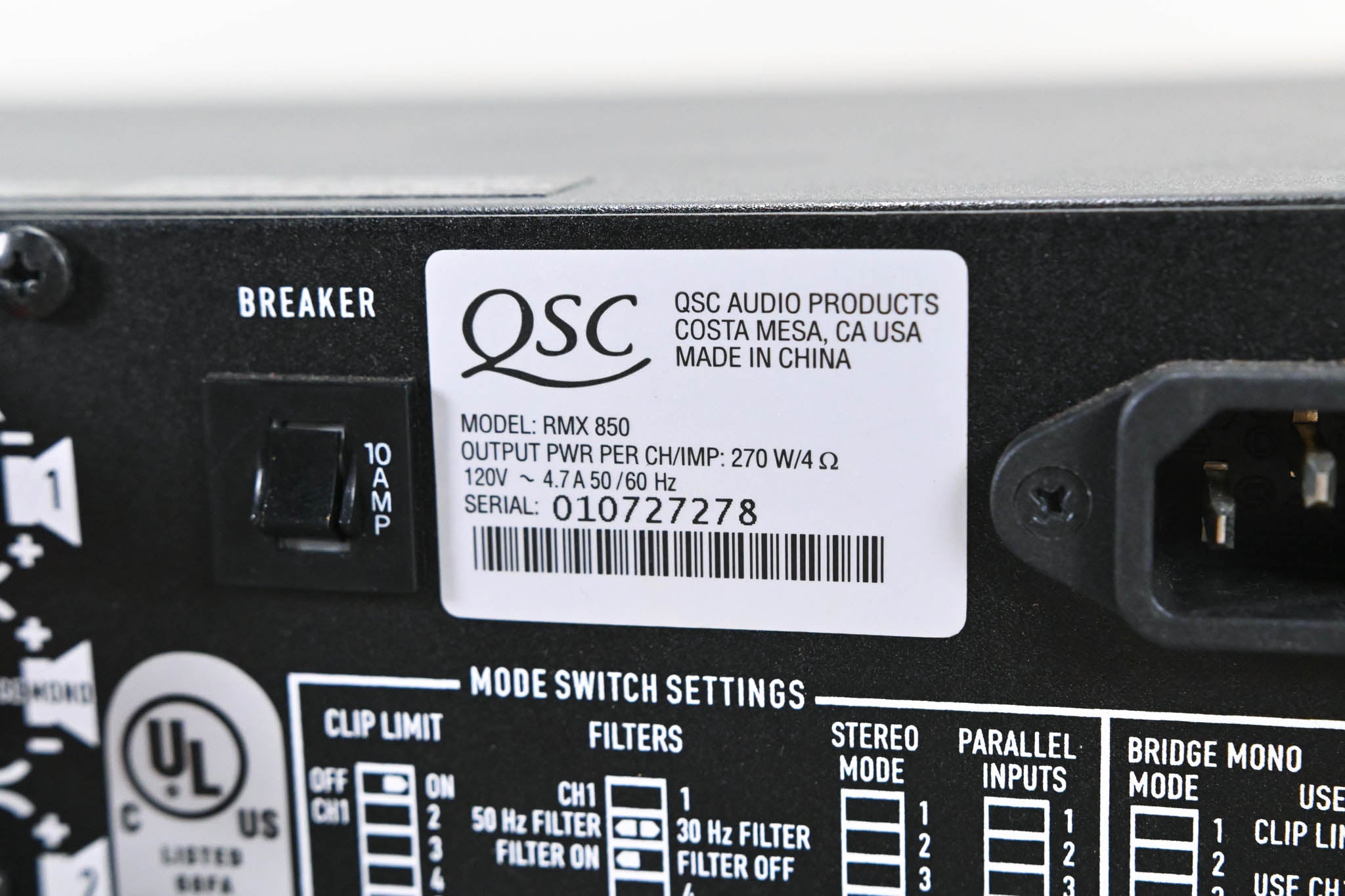 QSC RMX850 2-Channel Power Amplifier