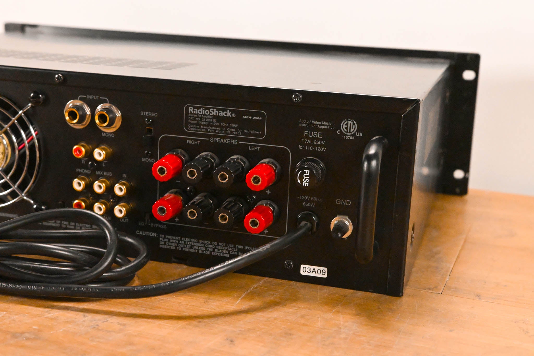 RadioShack MPA-250B Stereo PA Amplifier