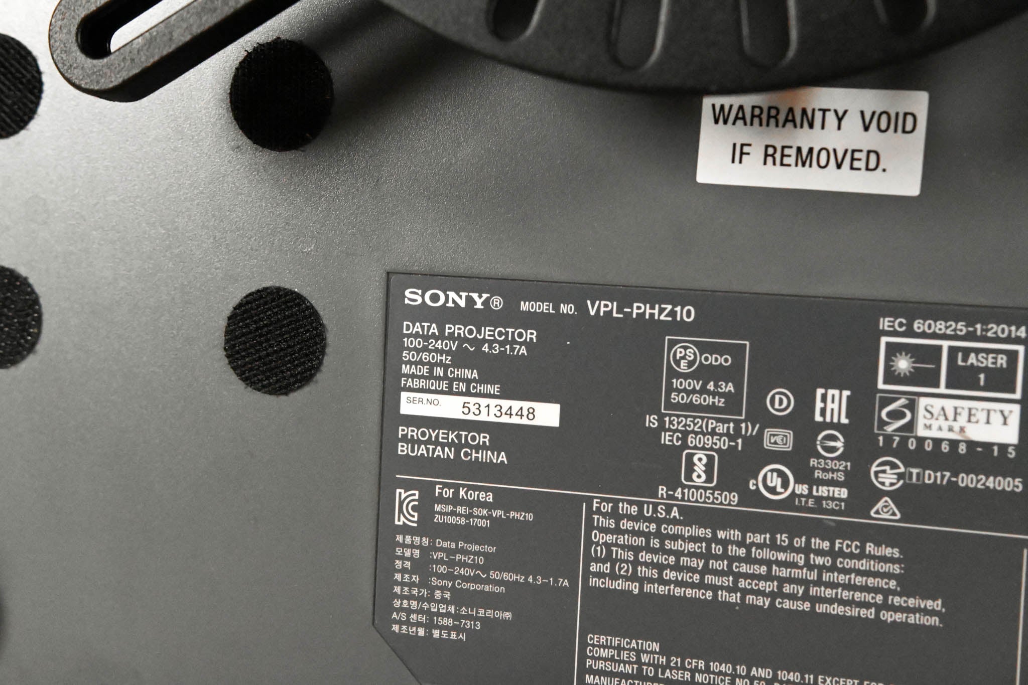 Sony VPL-PHZ10 5000-Lumen WUXGA Laser Projector