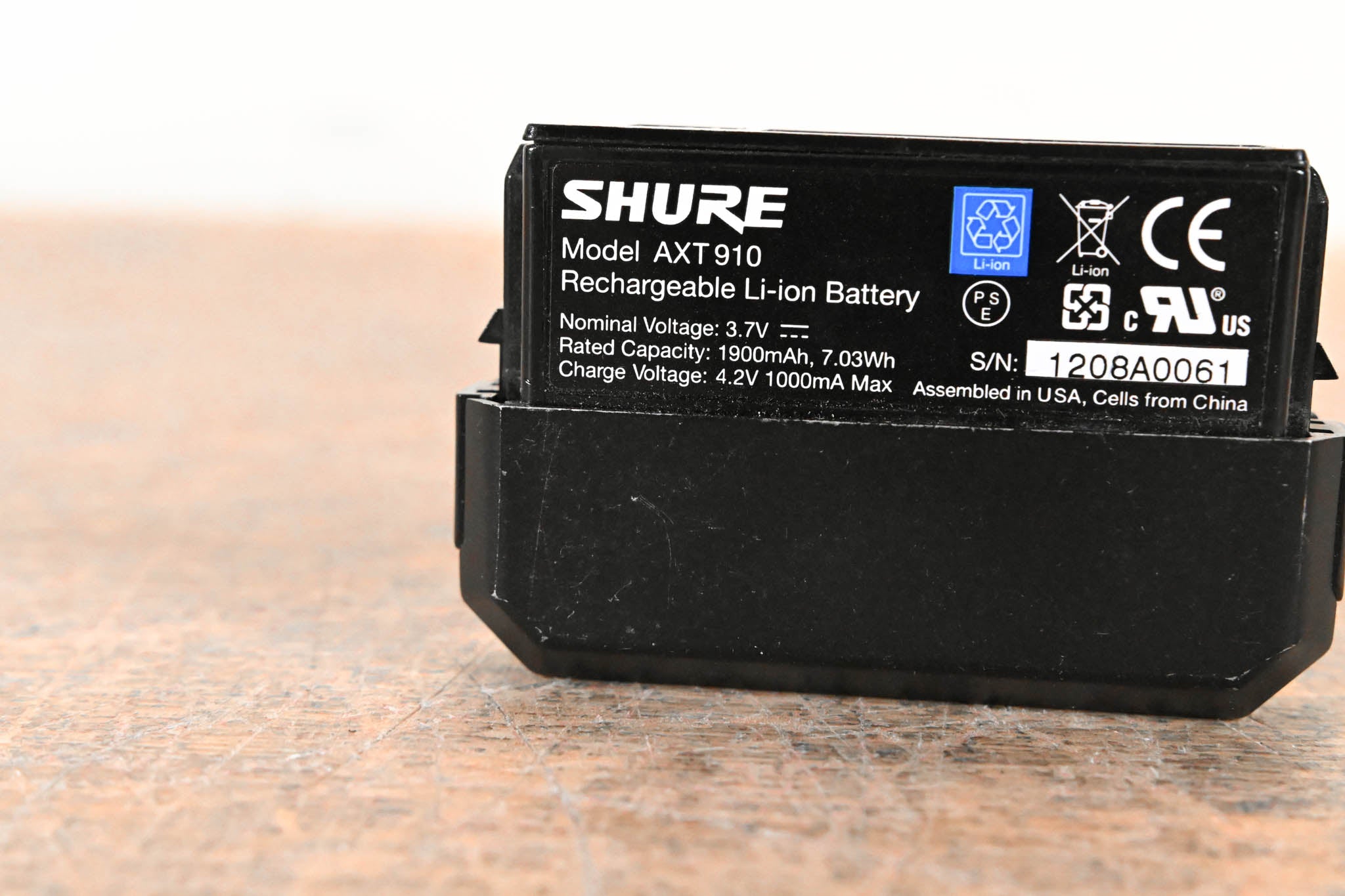 Shure AXT910 Axient Bodypack Rechargeable Battery