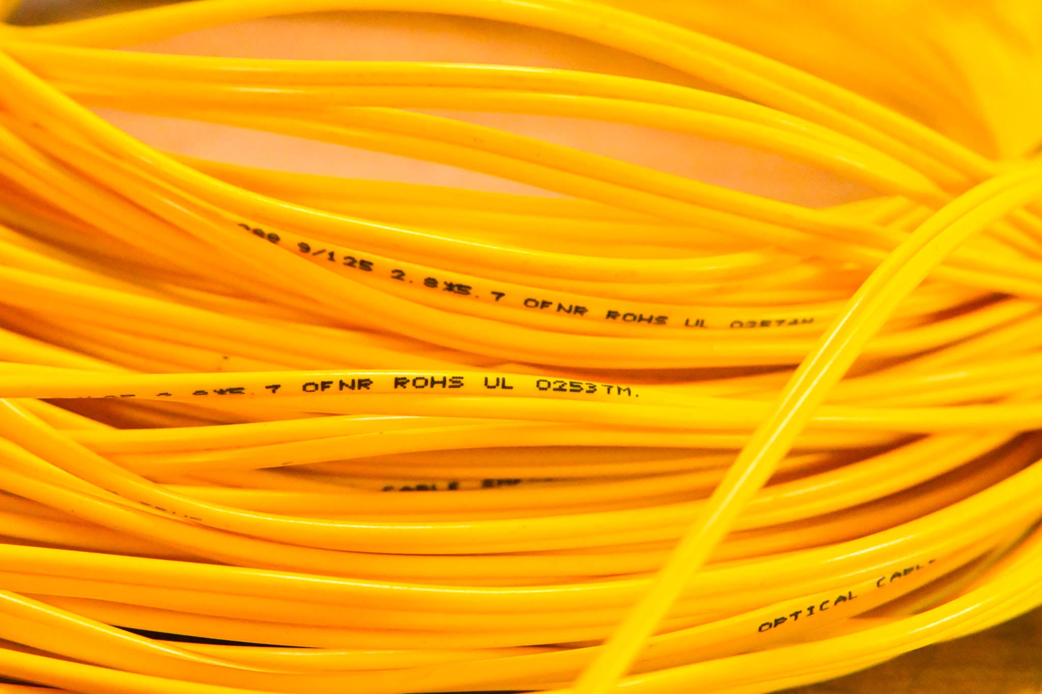 Unbranded ST-ST SMF-28e Single Mode Duplex Fiber Optic Cable - 100'