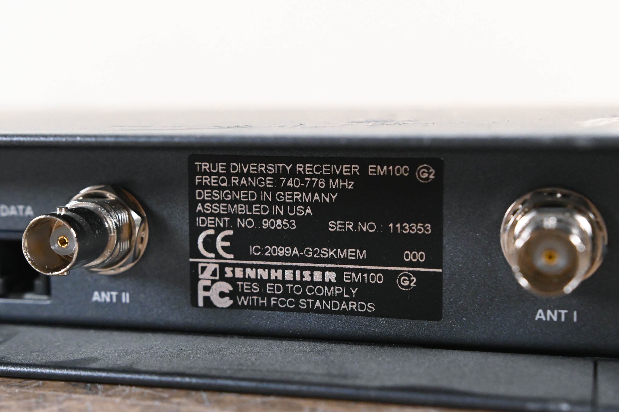 Sennheiser EM 100 G2 Wireless Receiver 740-776 MHz (NO POWER SUPPLY)