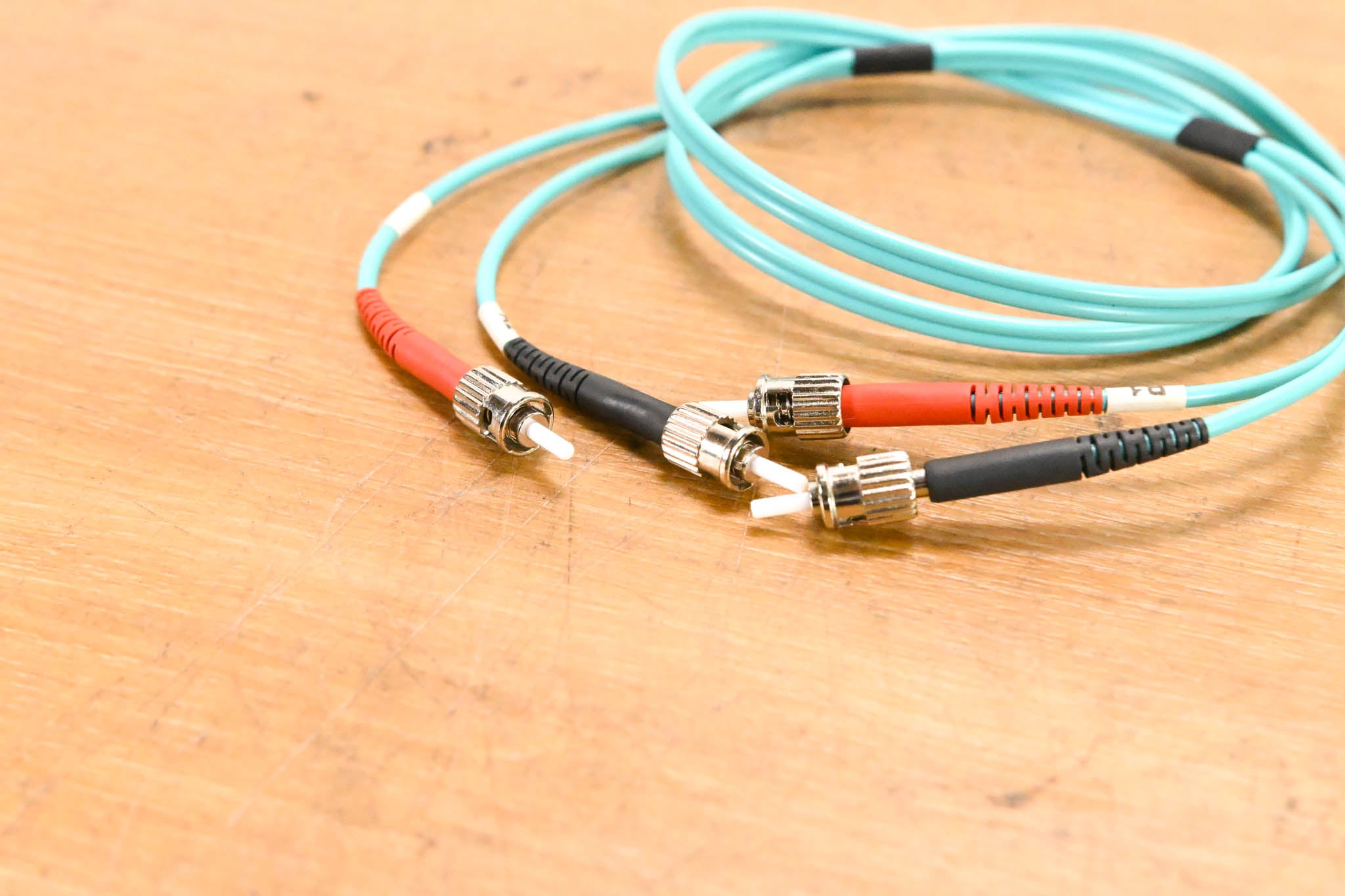 Unbranded ST-ST Duplex OM3 Multimode Fiber Optic Cable - 3'