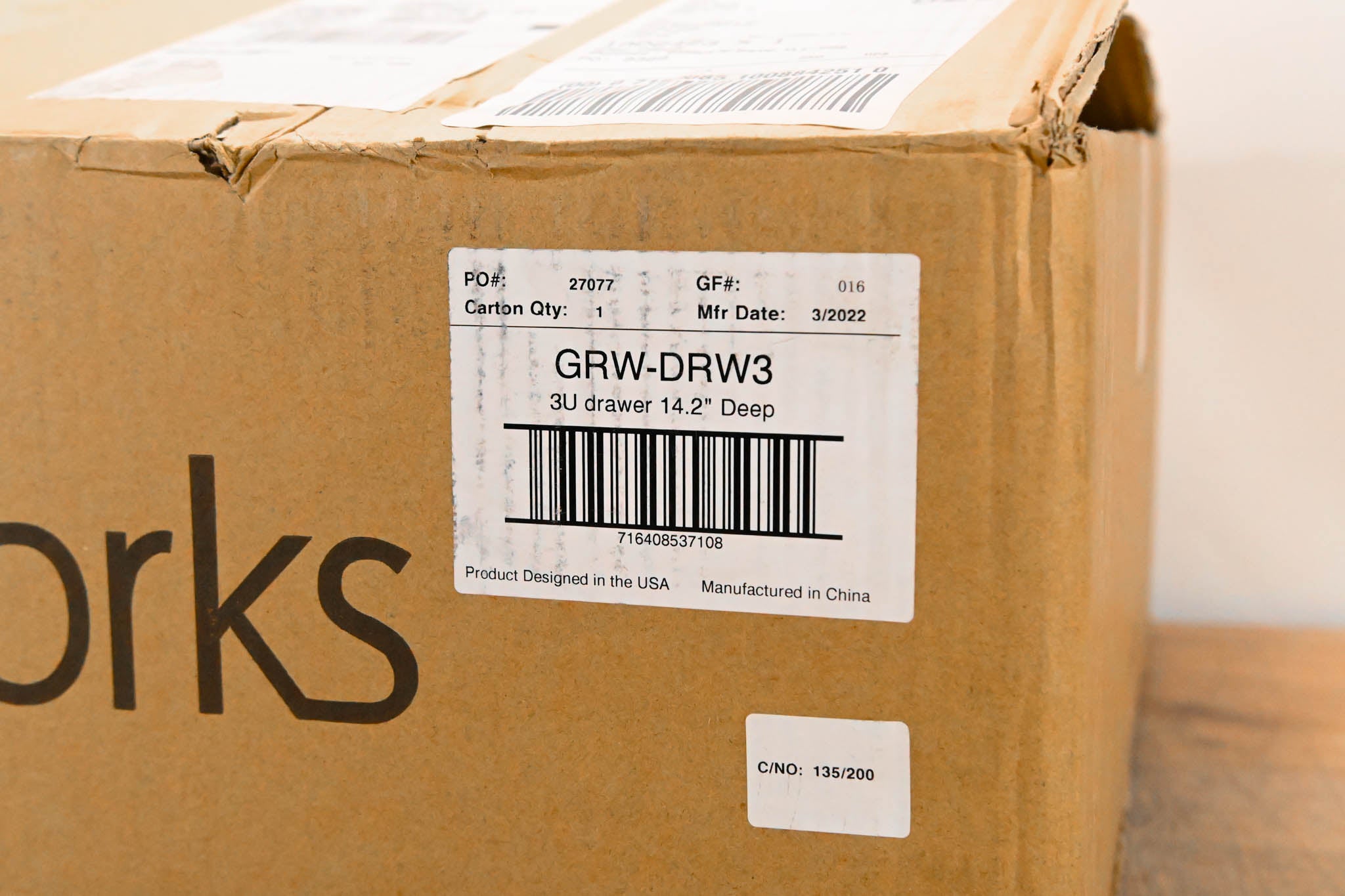 Gator Rackworks GRW-DRW3 Lockable, 14.2" Deep, 3U Rack Drawer
