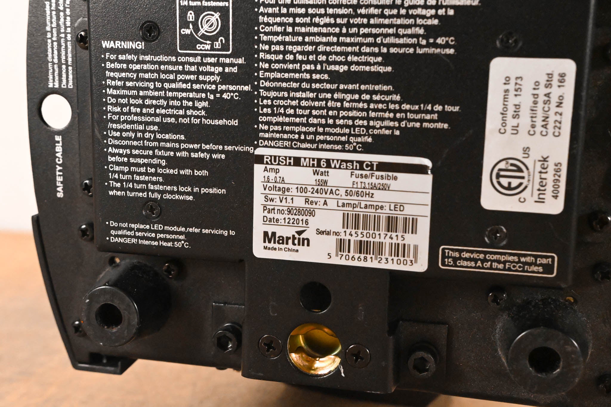 Martin Lighting Rush MH 6 Wash CT Single Lens Moving Head Wash Light