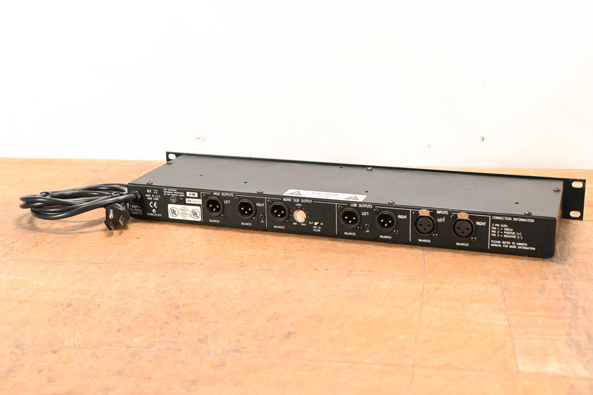 Rane MX 22 Stereo 2-Way Crossover