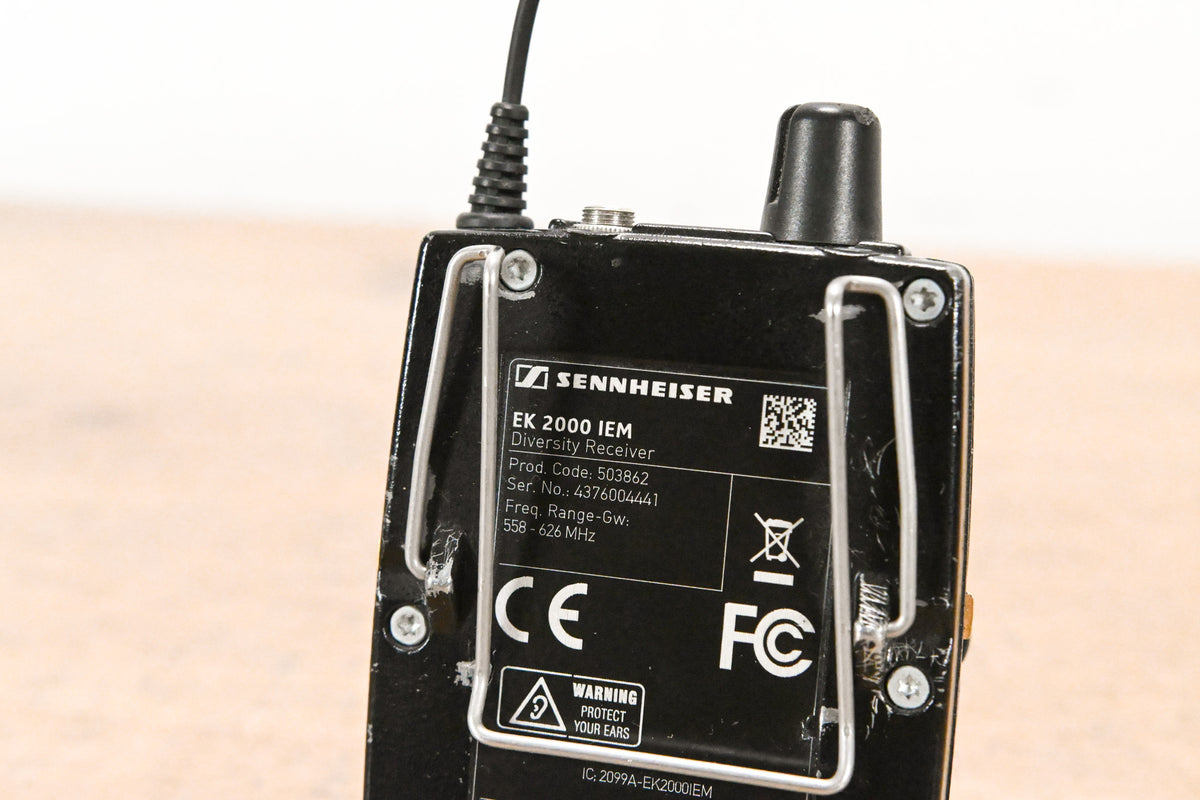 Sennheiser EK 2000 IEM Wireless Bodypack Receiver - Gw Band: 558-626 MHz