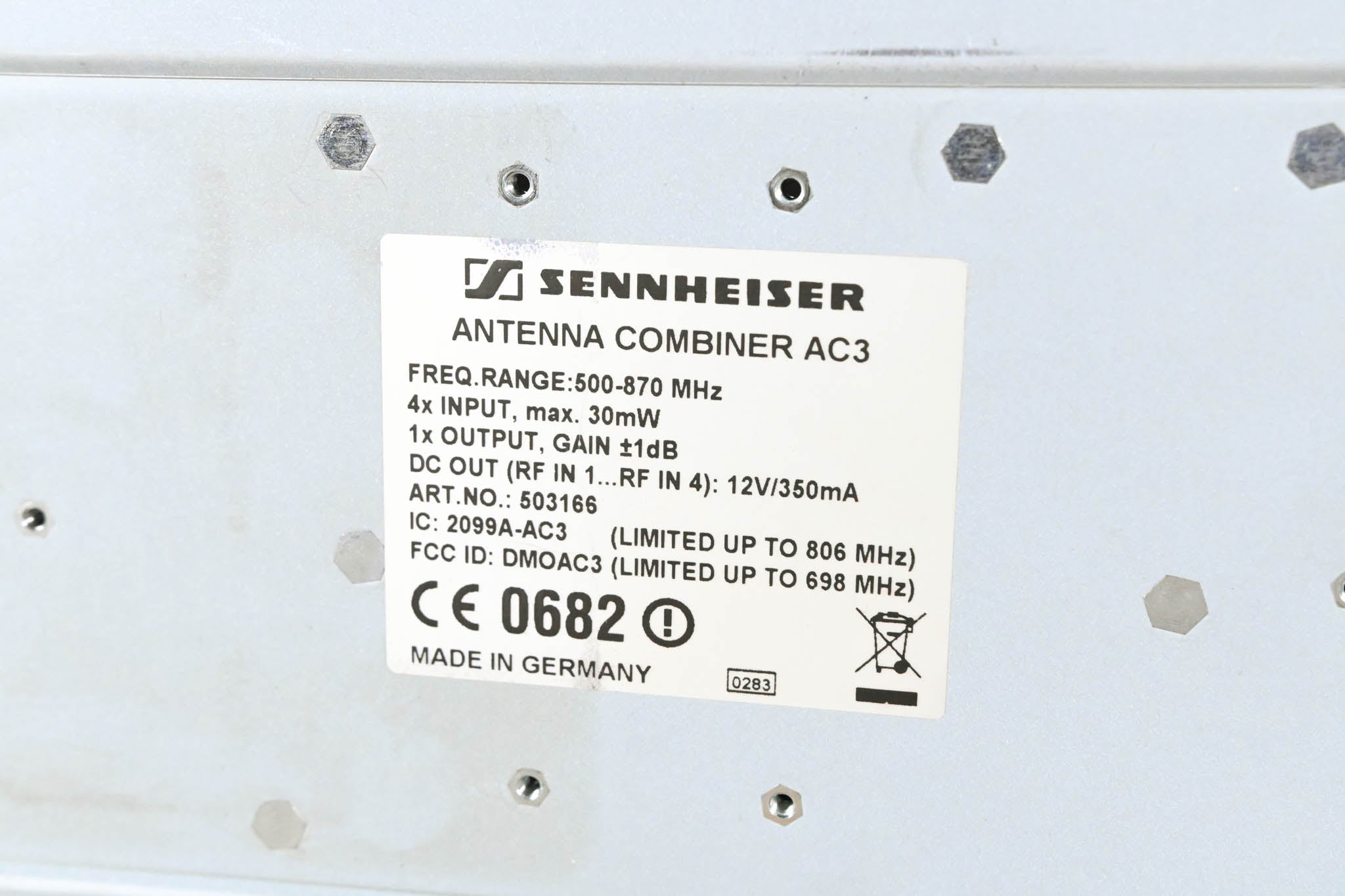 Sennheiser AC3 Antenna Combiner - 500-870 MHz (NO POWER SUPPLY)