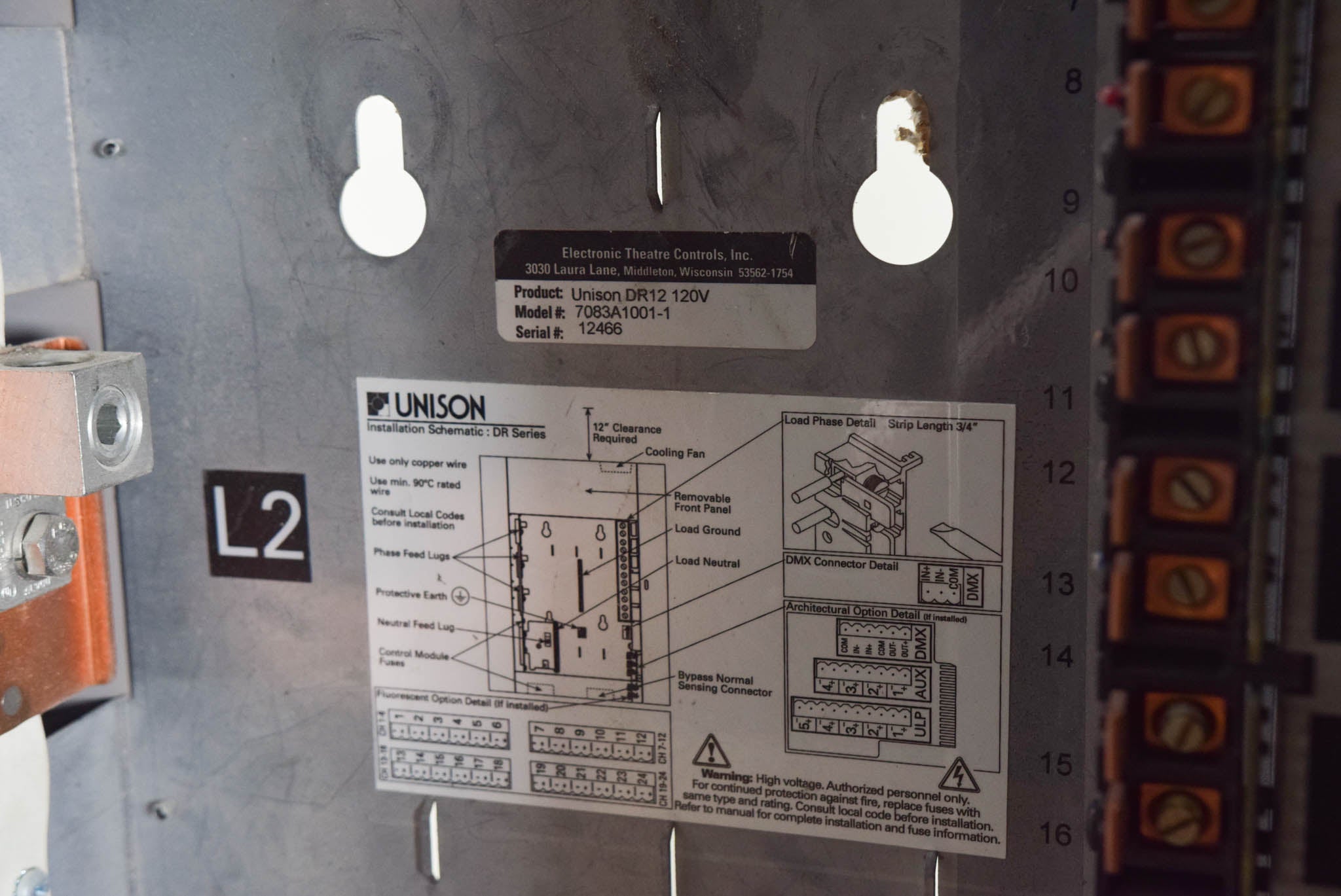 ETC Unison DR12 120V Dimming Rack