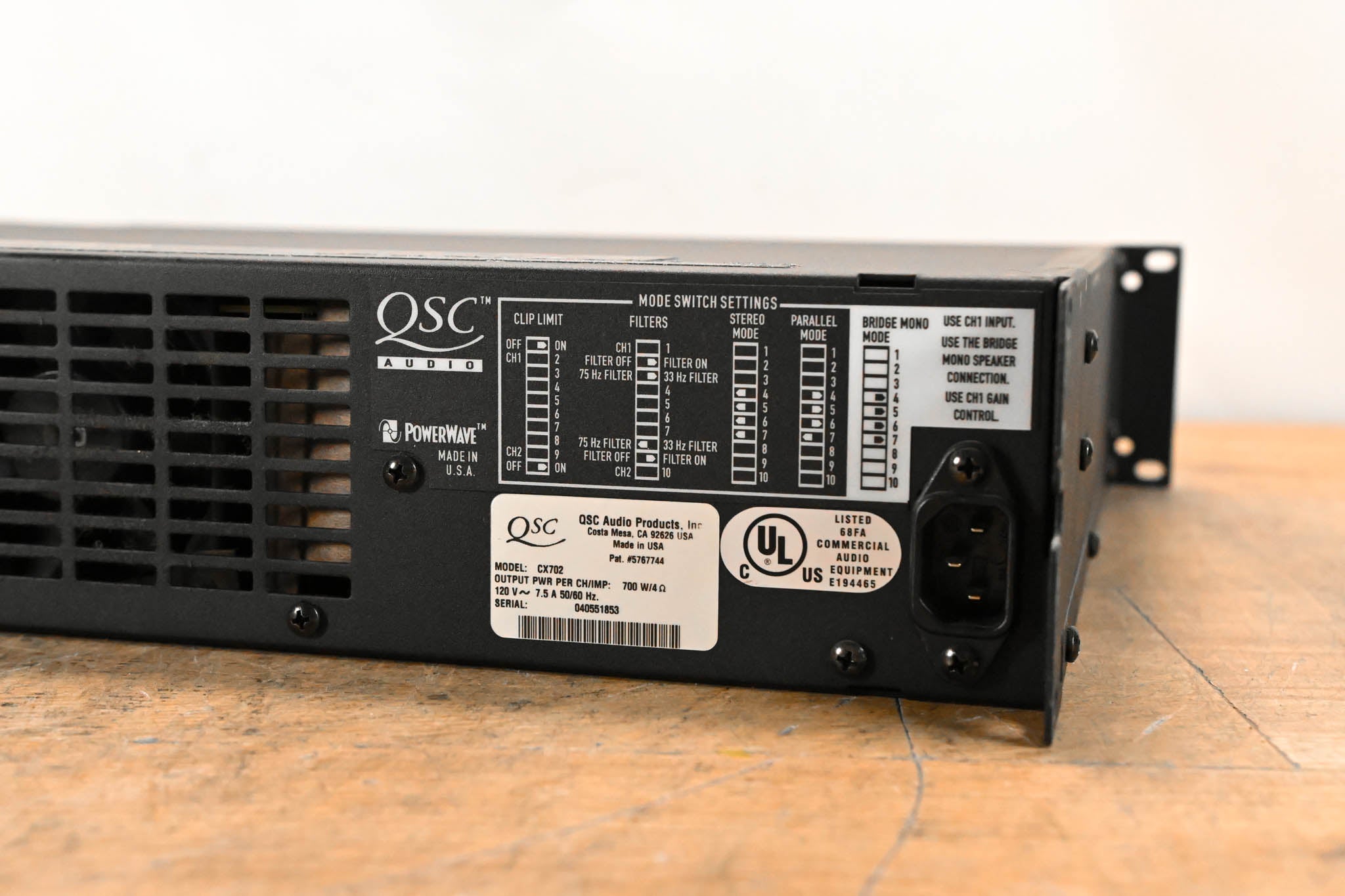 QSC CX702 2-Channel 700W Power Amplifier
