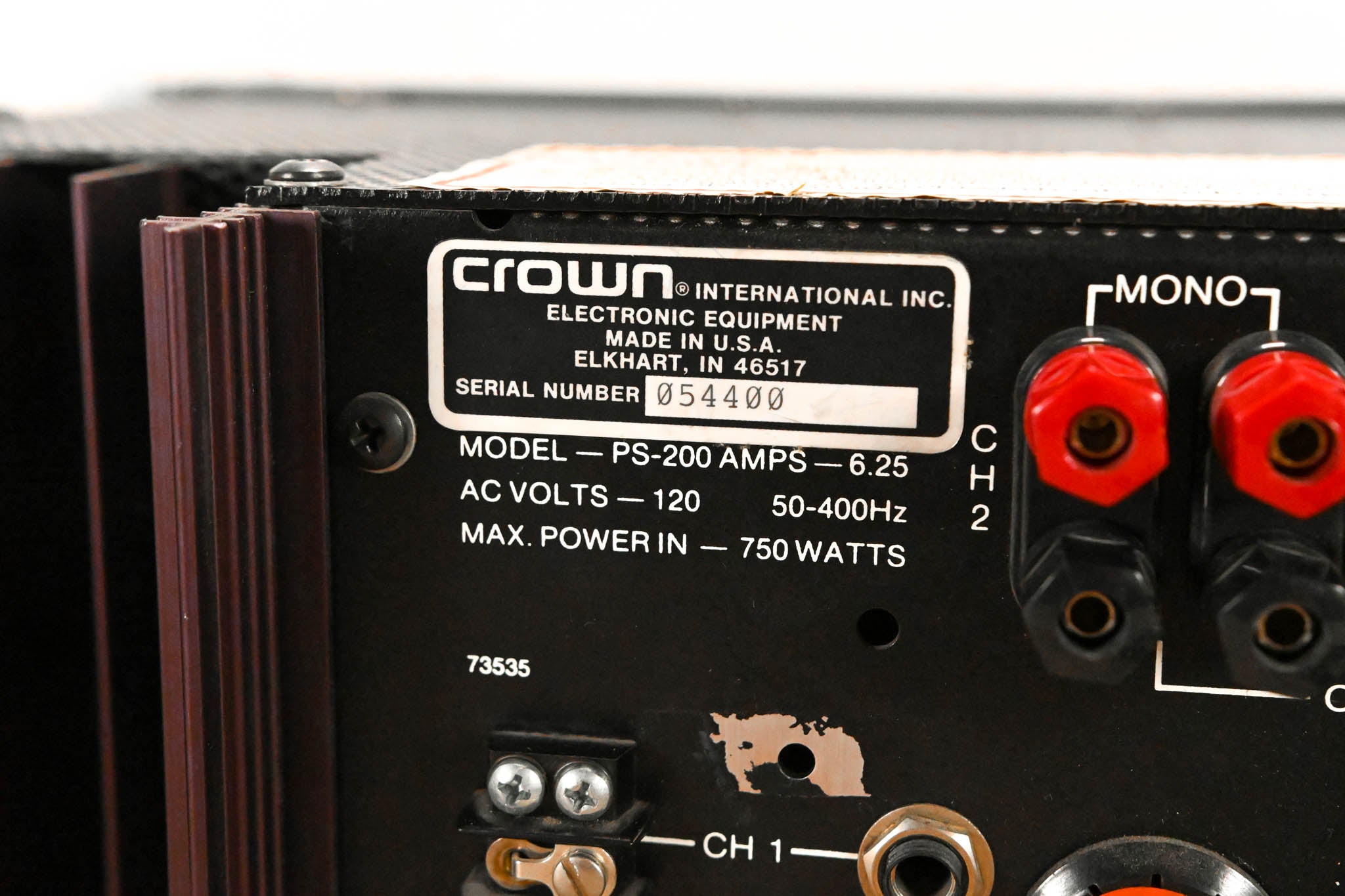 CROWN　PS-200 クラウン Crown PS-200 2-Channel Power Amplifier CG01QS8