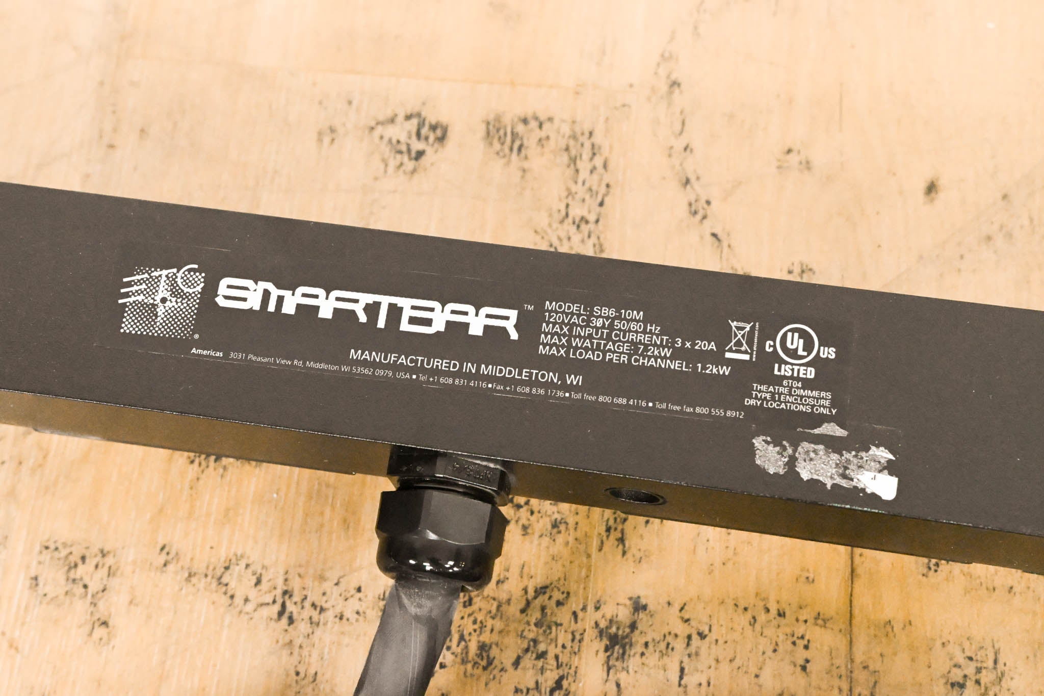 ETC SB6-10M 6 x 10A (1200W) SmartBar with Stage Pin Connectors