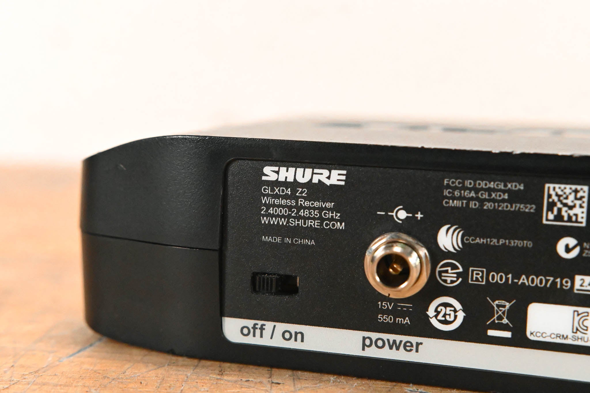 Shure GLXD4 Digital Wireless Receiver - Z2 Range (NO POWER SUPPLY)
