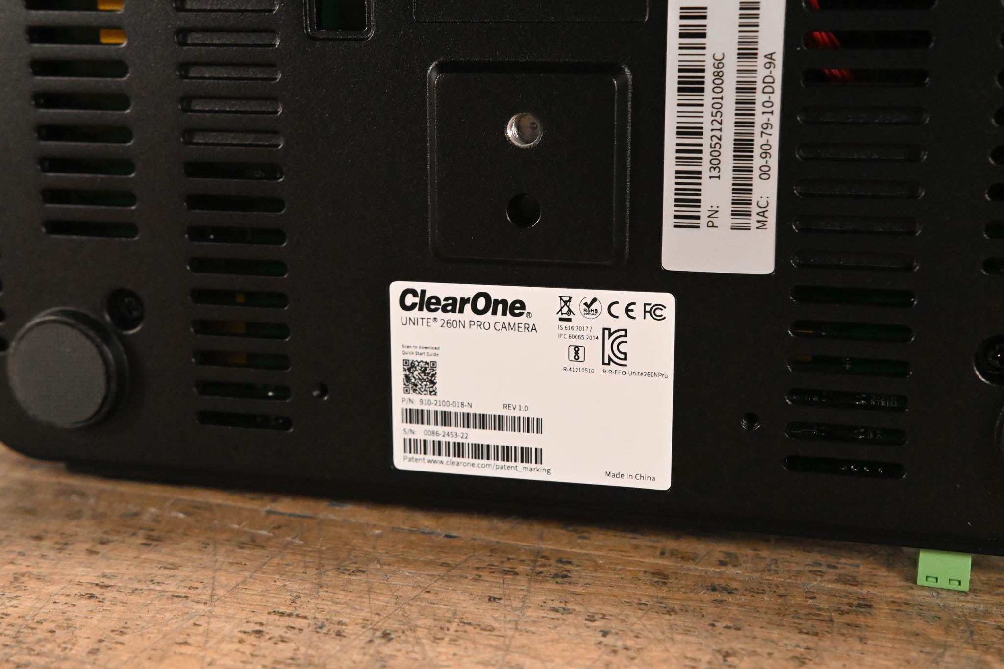 ClearOne UNITE 260N Pro PTZ Camera with 20x Zoom and AI Face Tracking