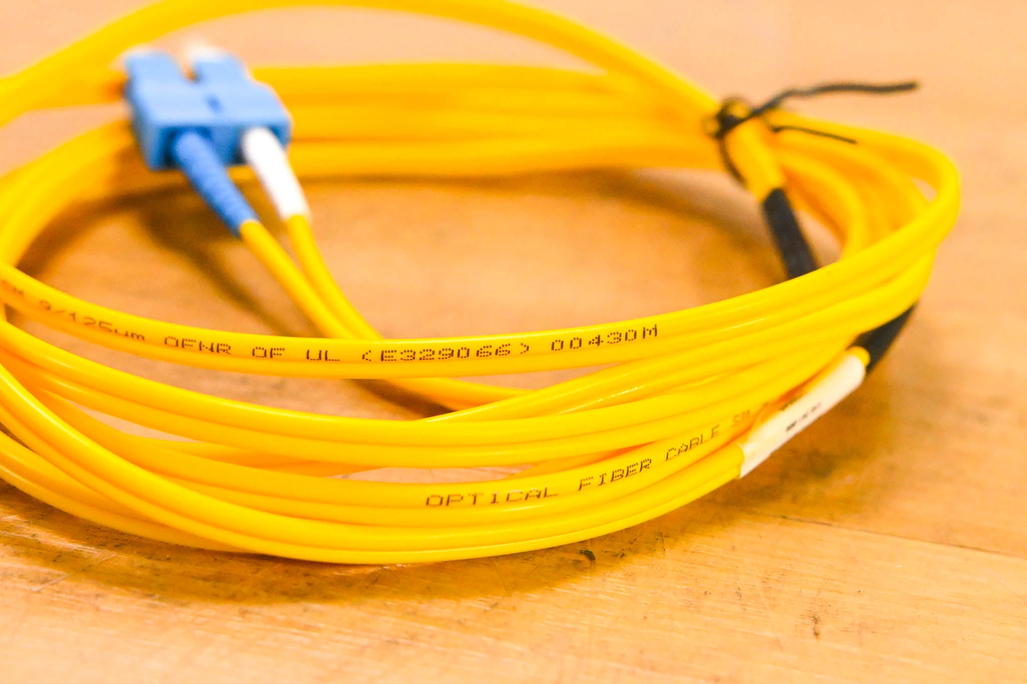 Unbranded SC-ST Duplex Single Mode Fiber Optic Patch Cable - 10'