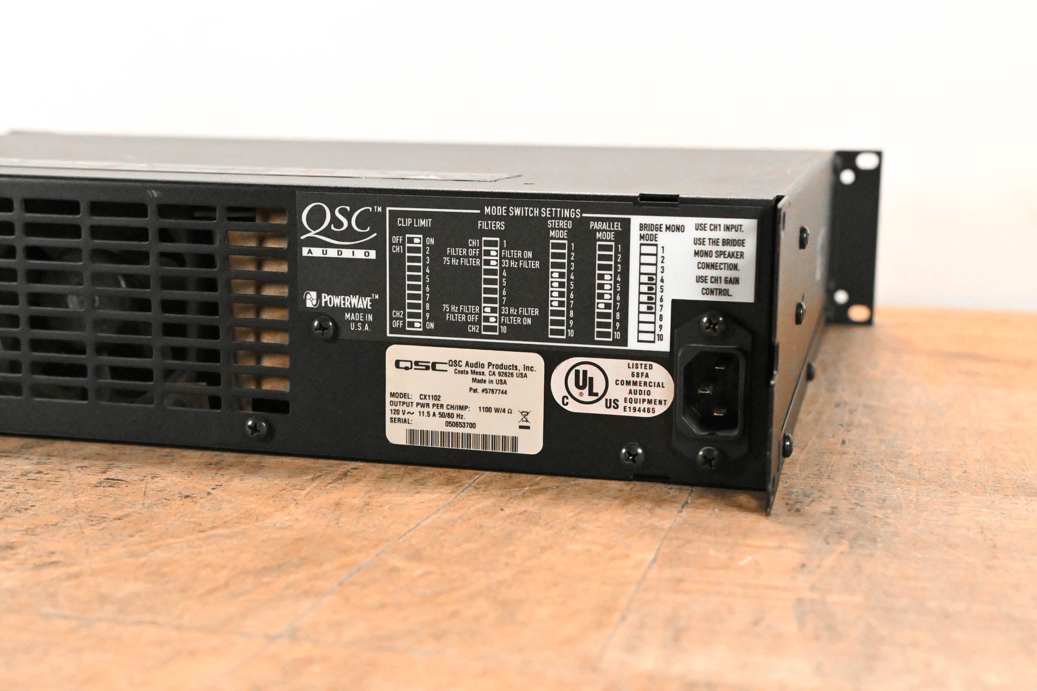 QSC CX1102 700W 2-Channel Power Amplifier