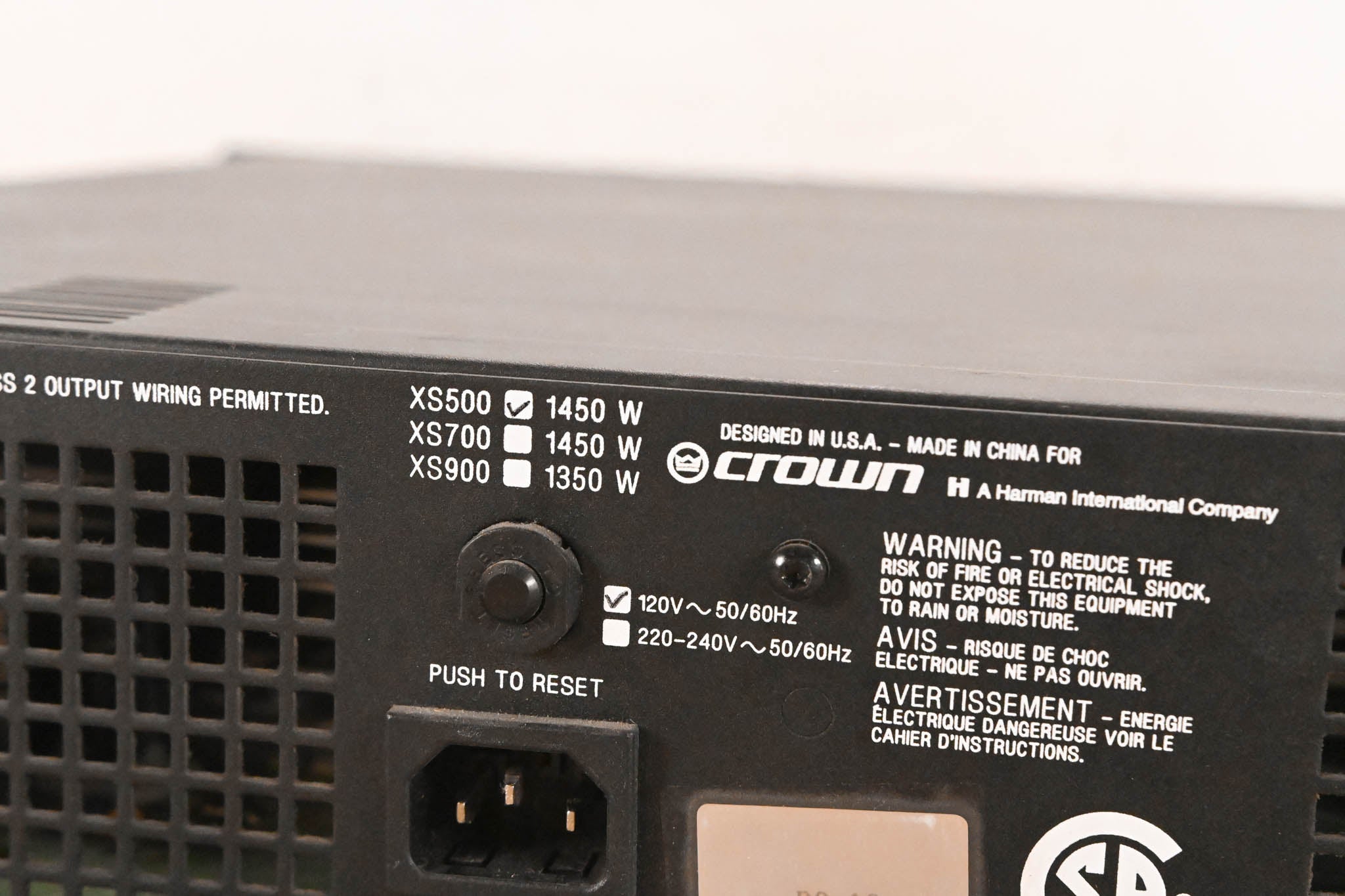 Crown Xs500 2-Channel Power Amplifier