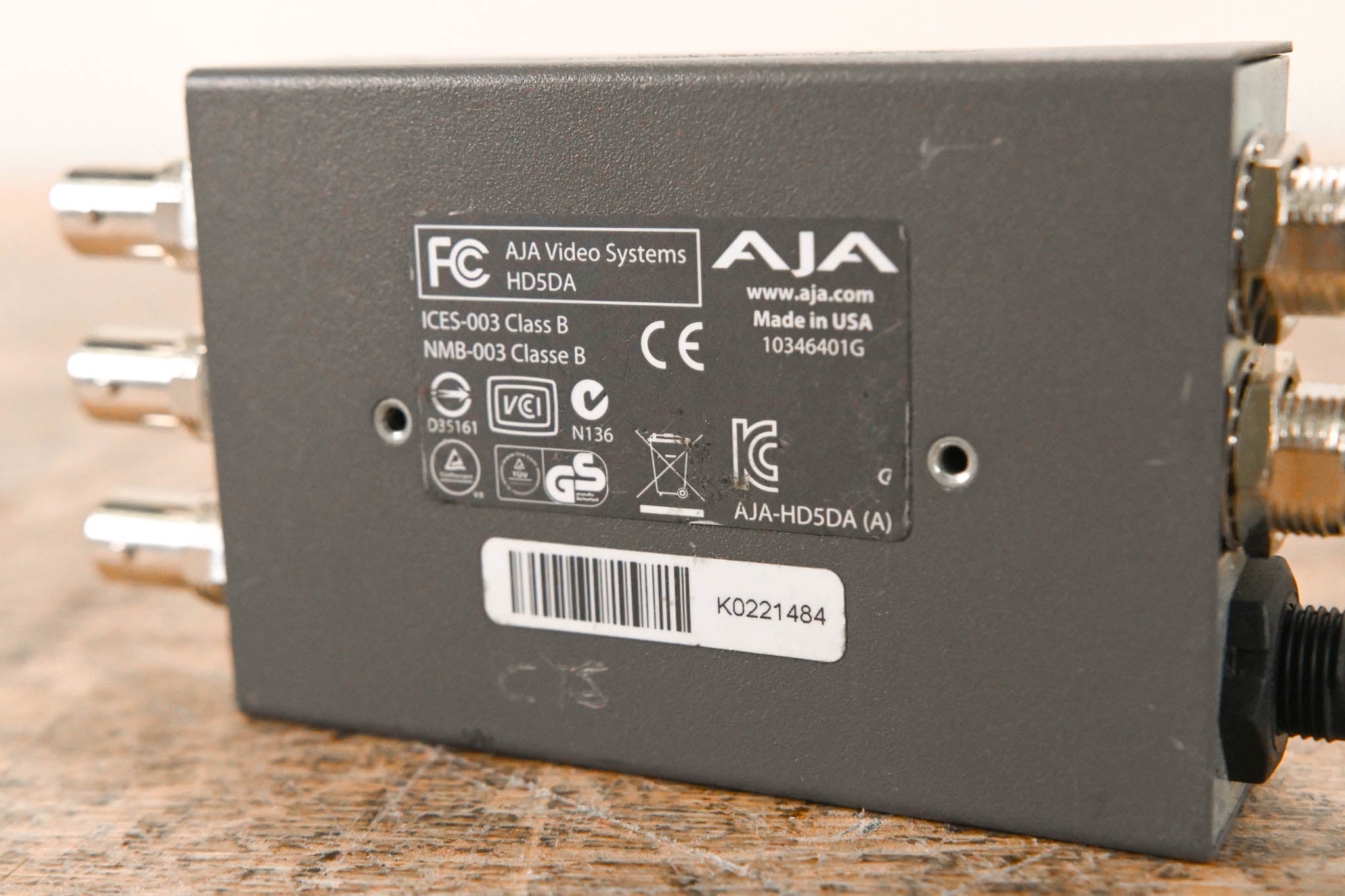 AJA HD5DA 1x4 HD/SD-SDI Distribution Amplifier/Repeater NO POWER SUPPLY