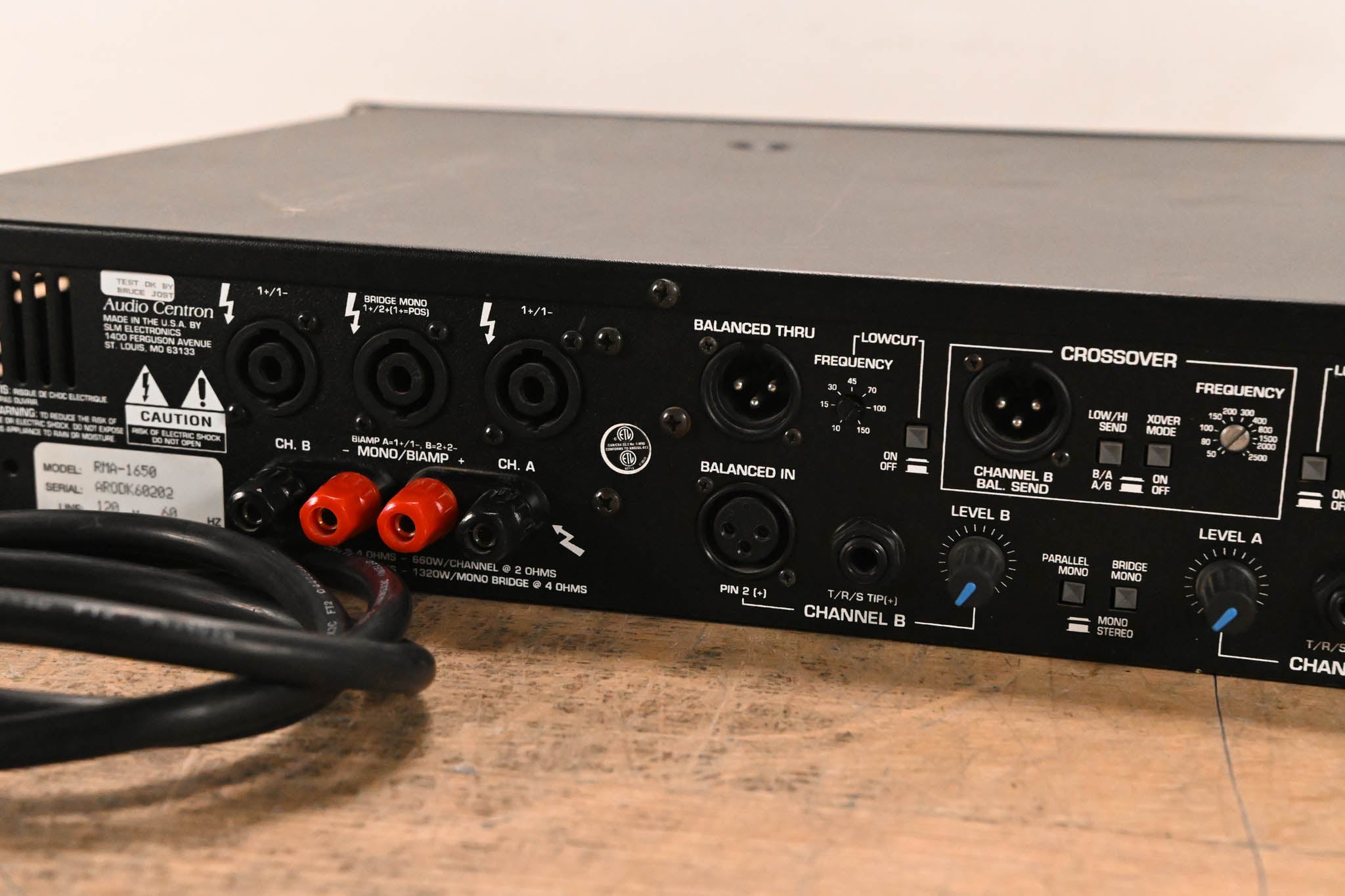 Audio-Centron RMA-1650 1300W Stereo Power Amplifier