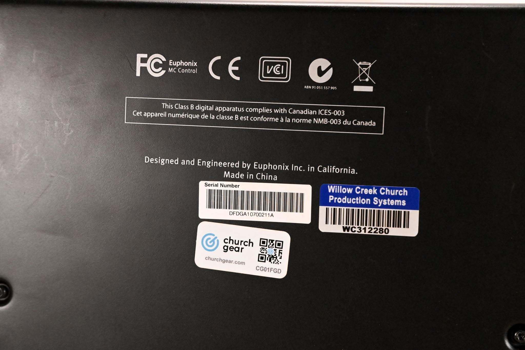 Euphonix MC Control 4-Fader Control Surface (NO POWER SUPPLY)