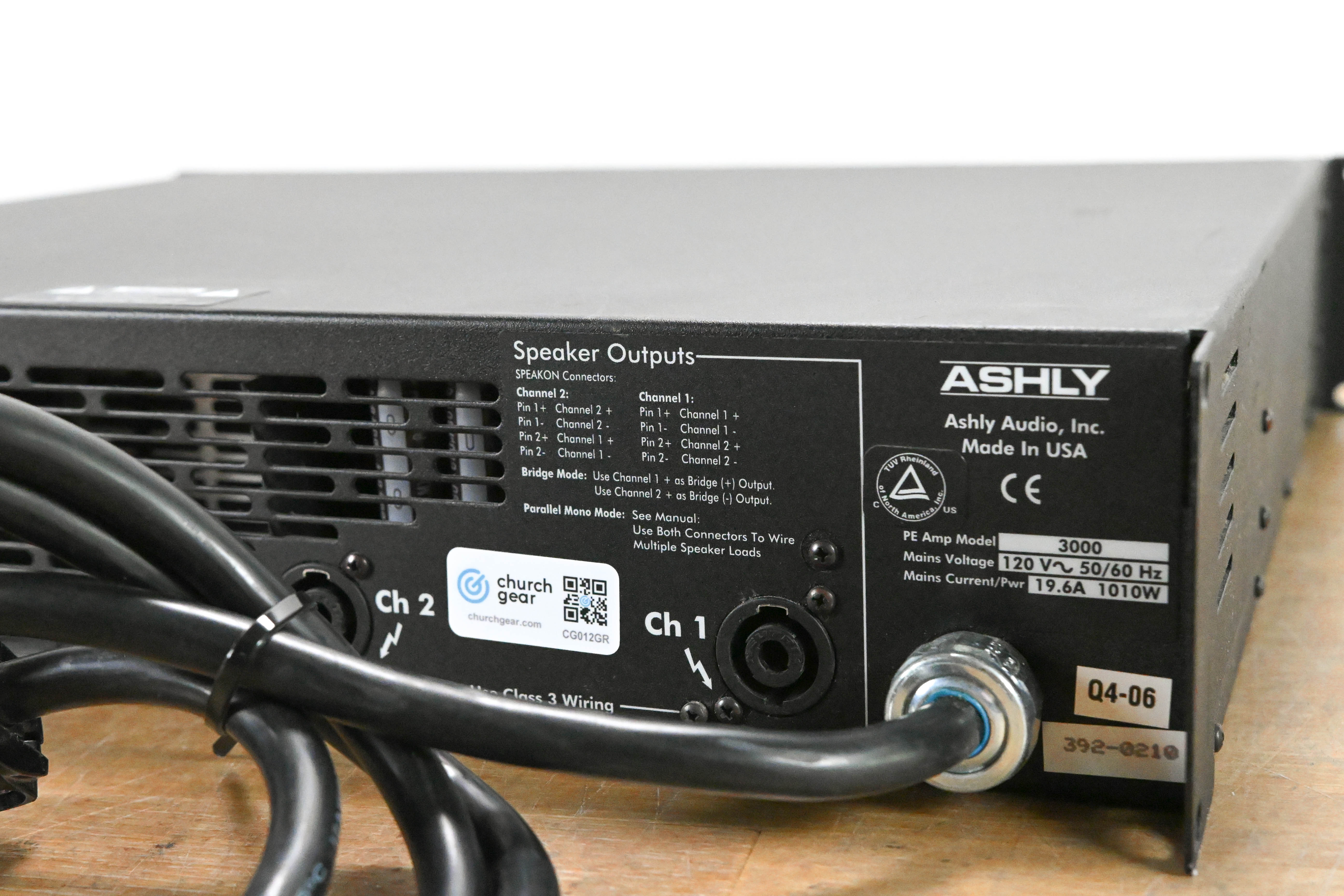 Ashly PE-3000 2-Channel Protea-Enabled 1500W Power Amplifier