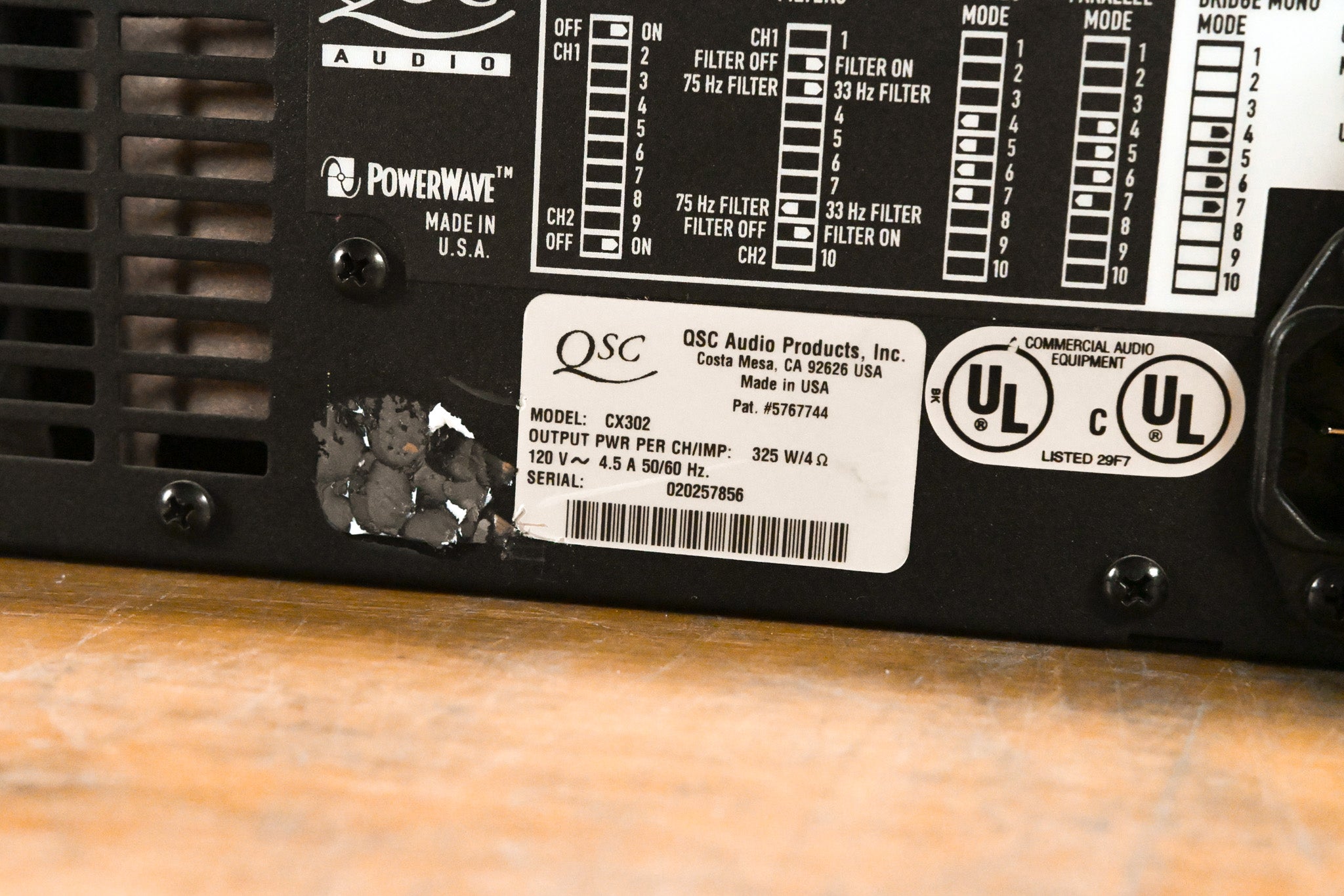 QSC CX302 2-Channel Power Amplifier