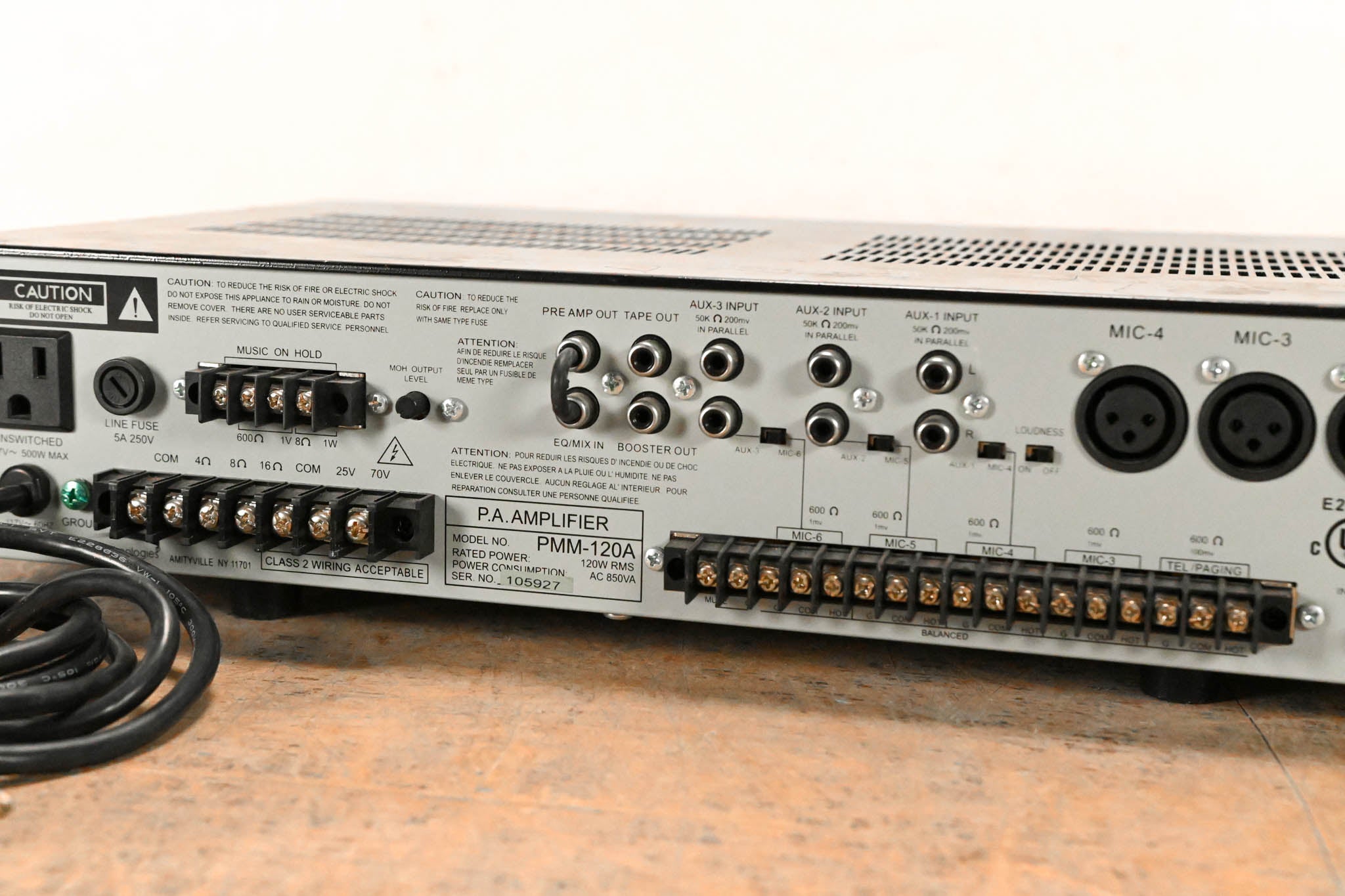 Speco Technologies PMM120A 120W PA Mixer Power Amplifier with 6 Inputs
