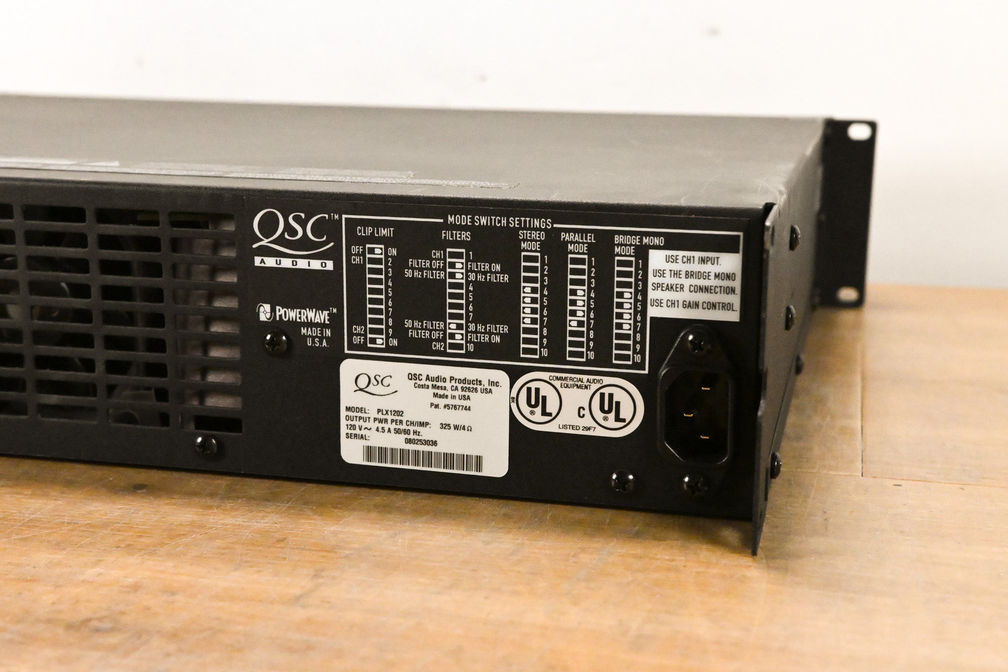 QSC PLX1202 2-Channel Power Amplifier