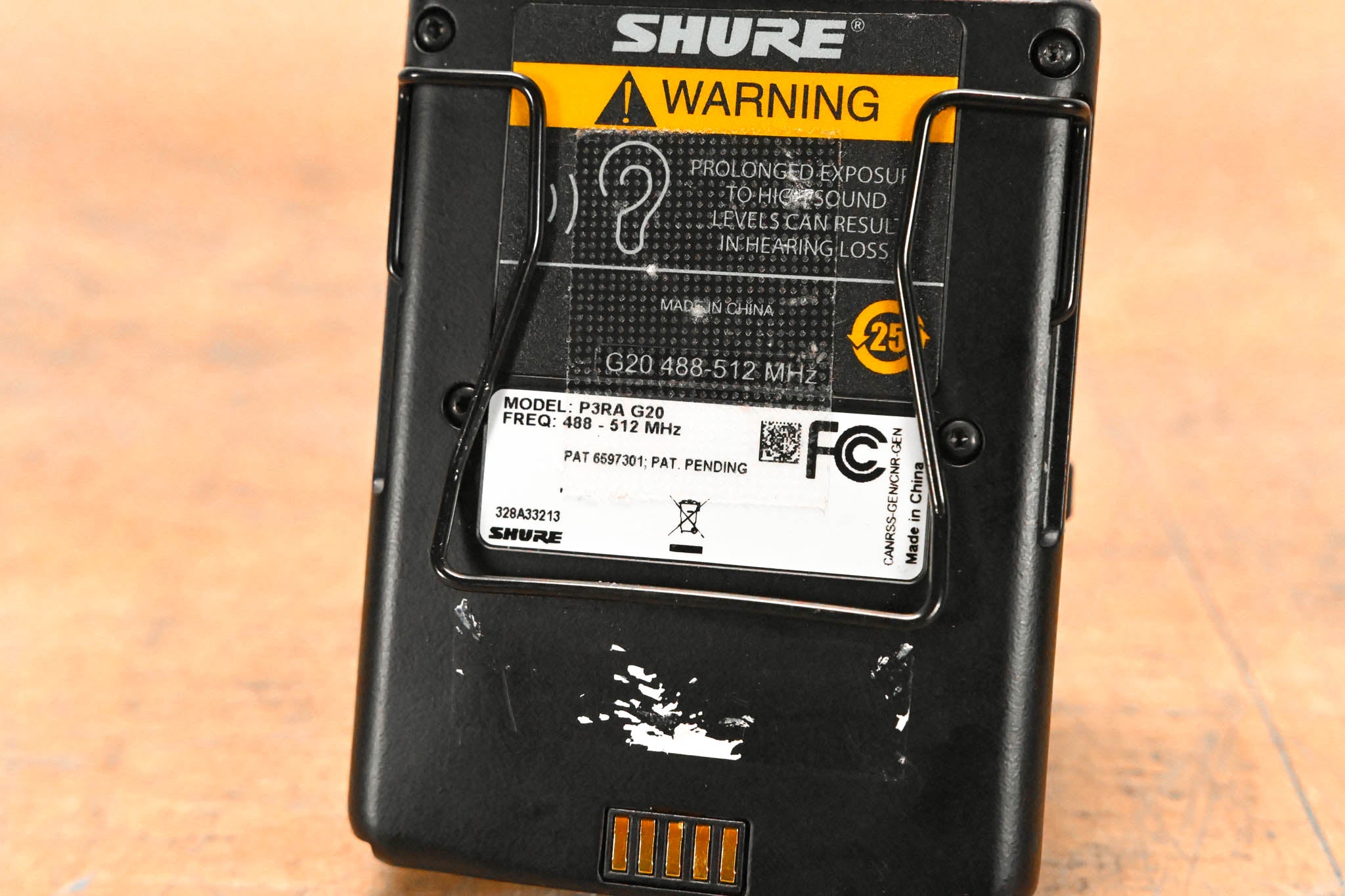 Shure P3RA Wireless Bodypack Receiver for PSM300 - G20 Band: 488-512 MHz