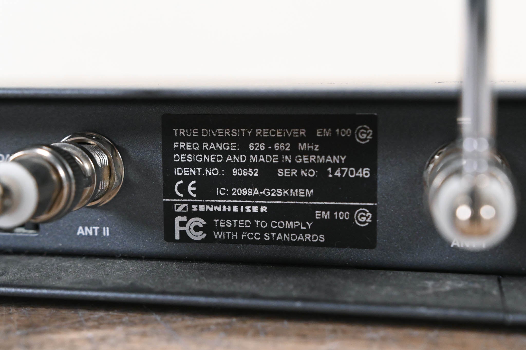 Sennheiser EM 100 G2 Wireless Receiver - 626-662 MHz (NO POWER SUPPLY)