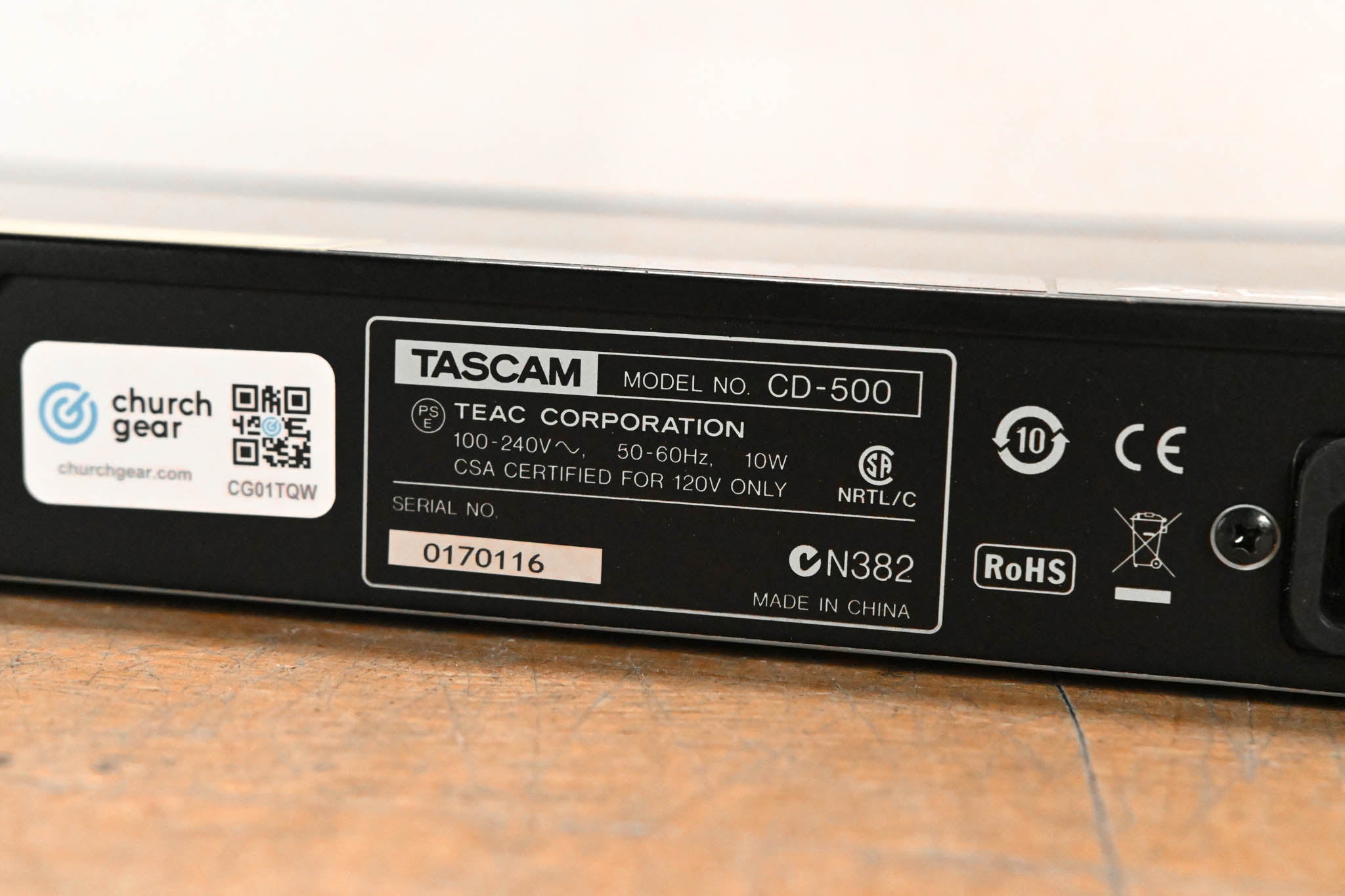 TASCAM CD-500 Rack-Mountable CD Player