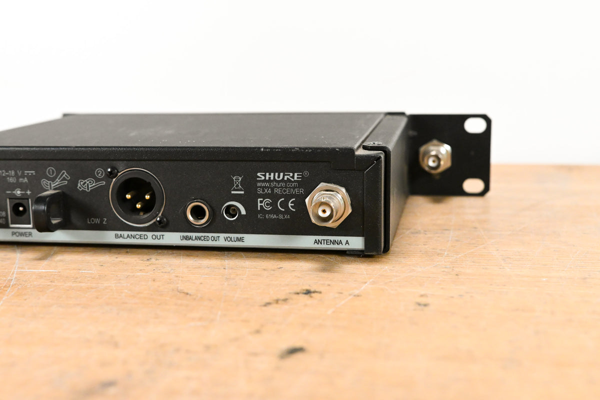 Shure SLX4 Wireless Receiver - H5 Band: 518-542 MHz (NO POWER SUPPLY)