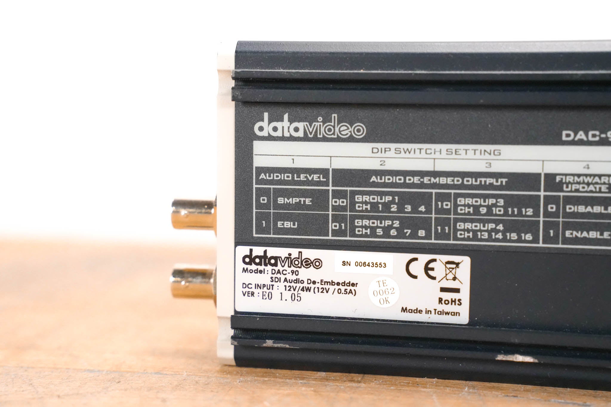 Datavideo DAC-90 SDI Audio De-Embedding Box