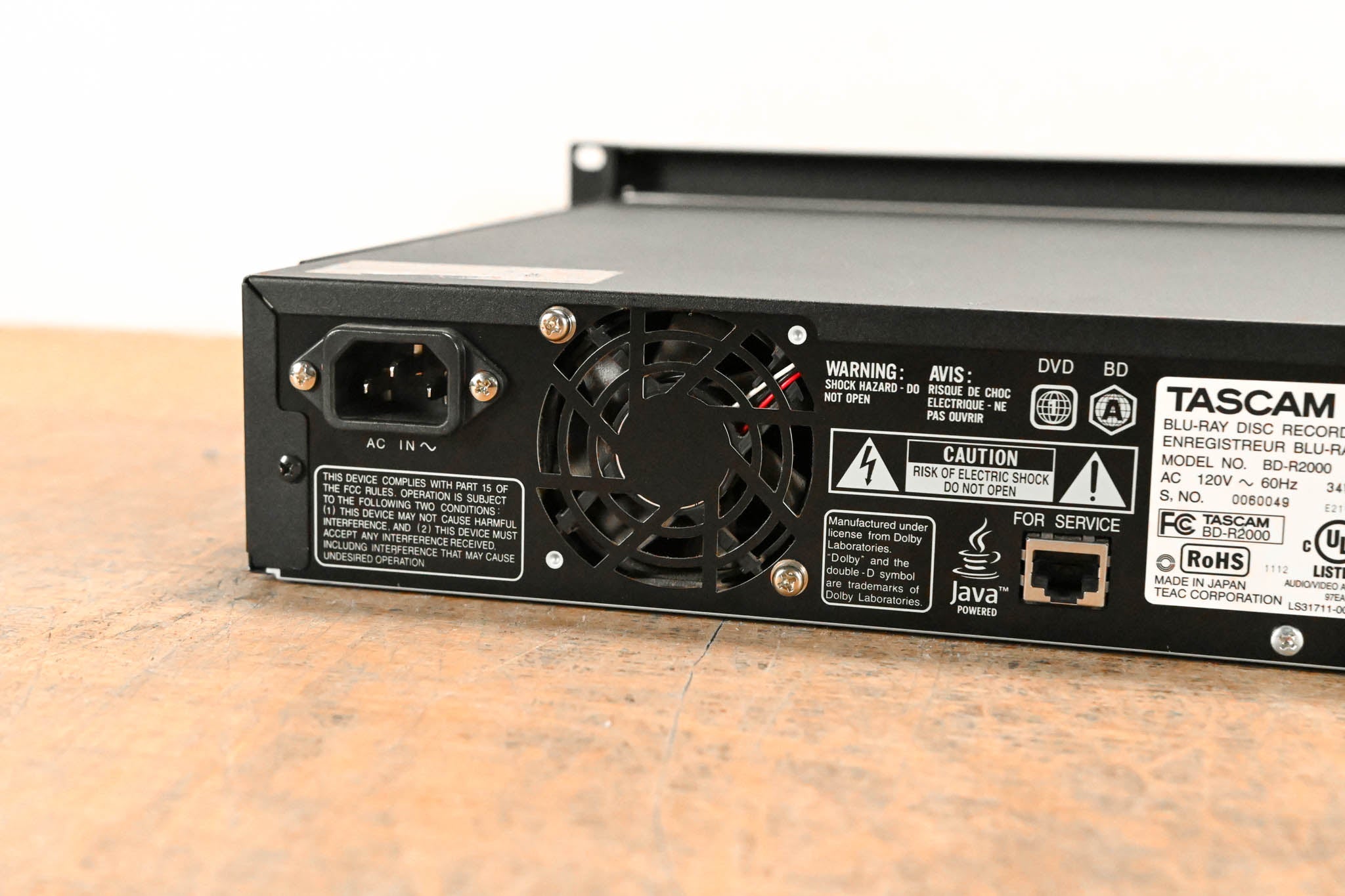 TASCAM BD-R2000 High-Definition HDD/Blu-Ray/DVD Recorder