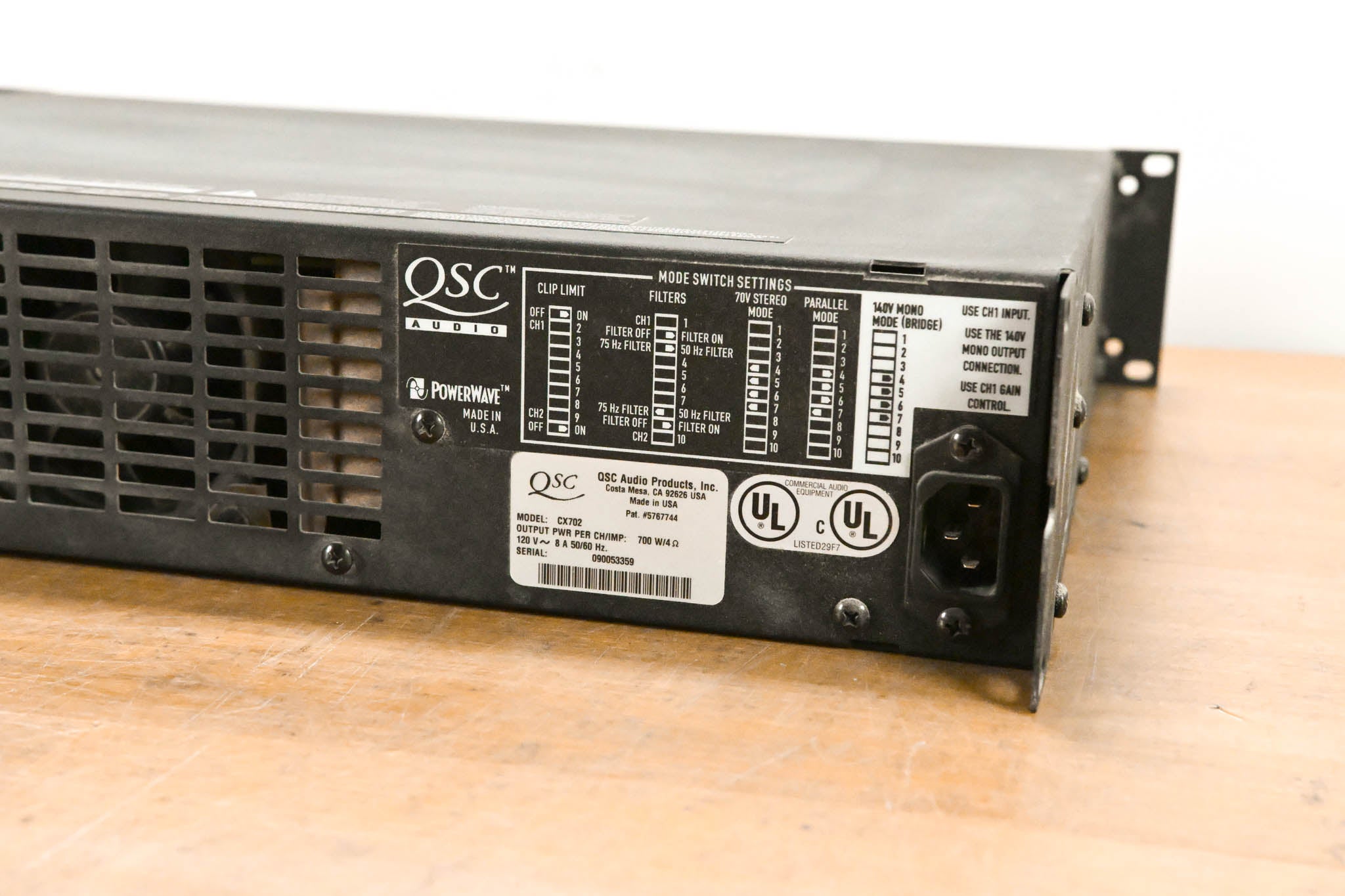 QSC CX702 2-Channel 700W Power Amplifier