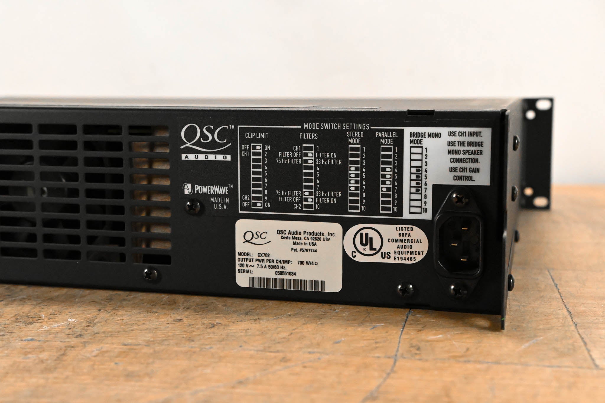 QSC CX702 2-Channel 700W Power Amplifier