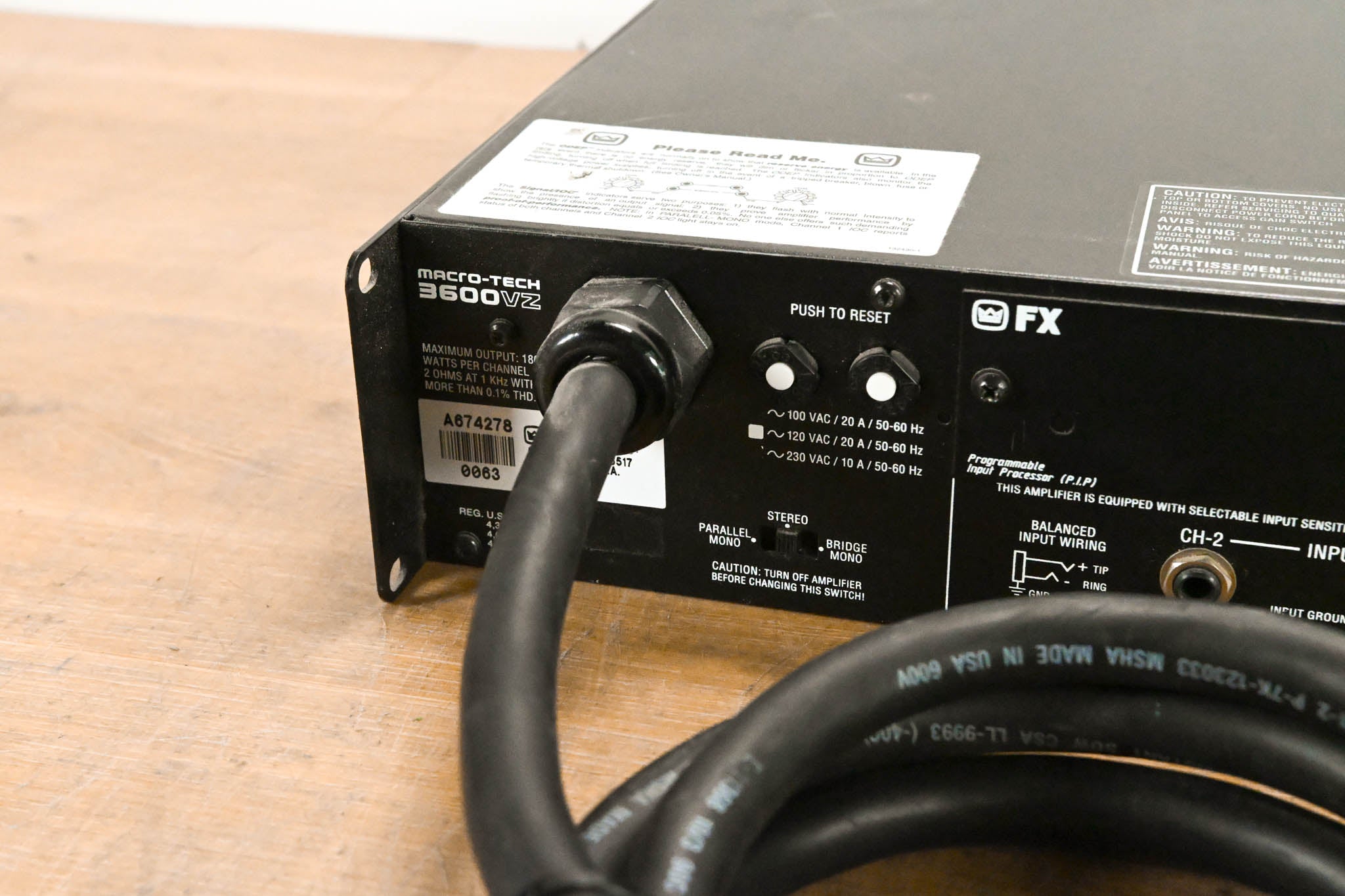 Crown Macro-Tech 3600VZ 2-Channel Power Amplifier