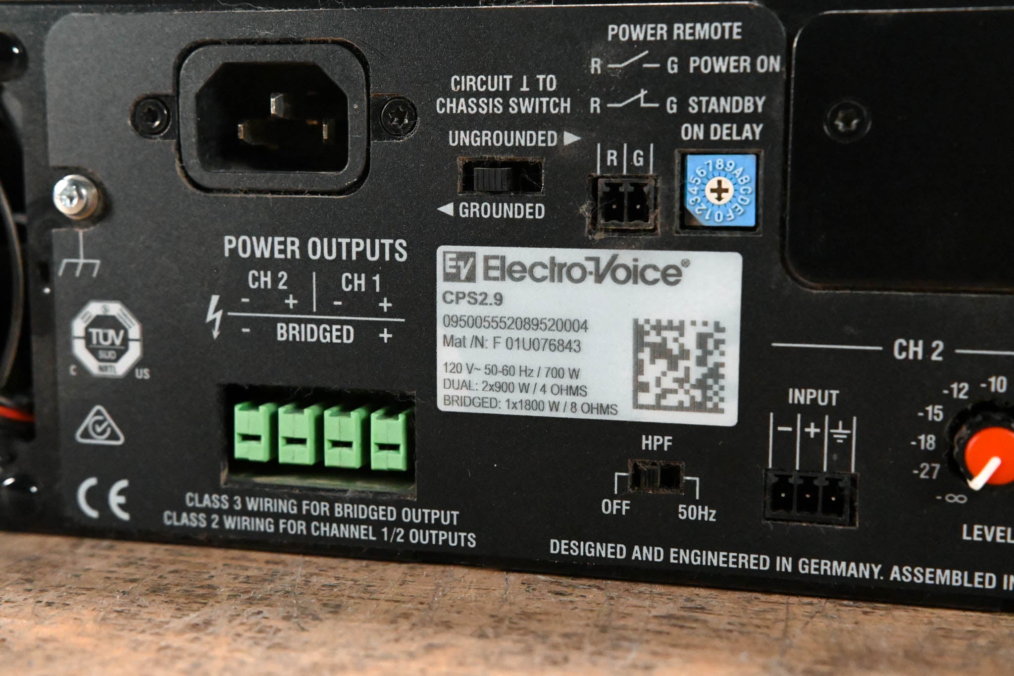 Electro-Voice (EV) CPS2.9 2-Channel Power Amplifier CG01KQ1