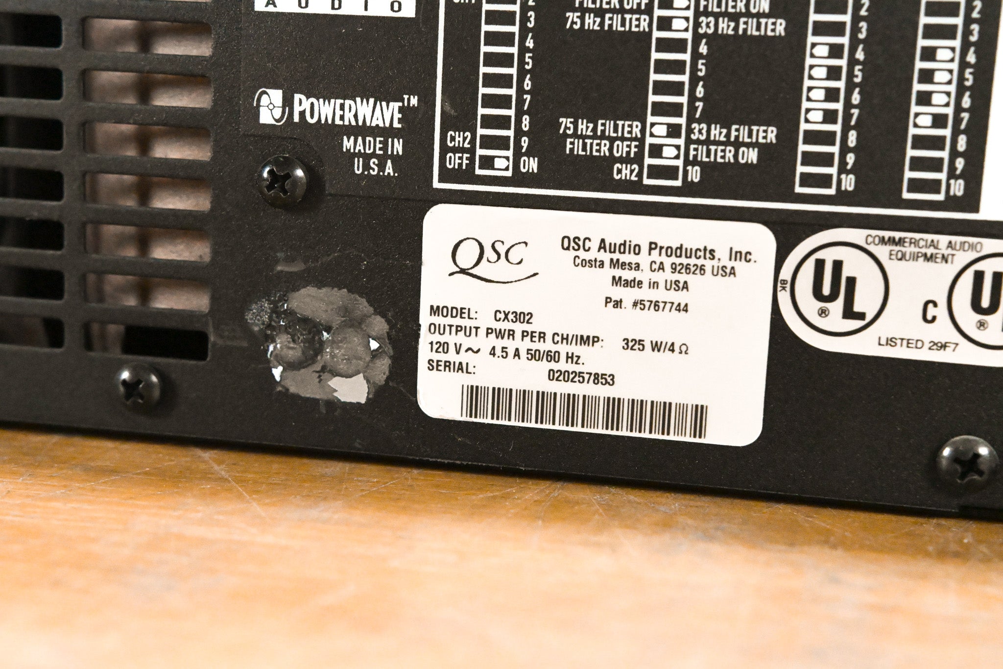 QSC CX302 2-Channel Power Amplifier
